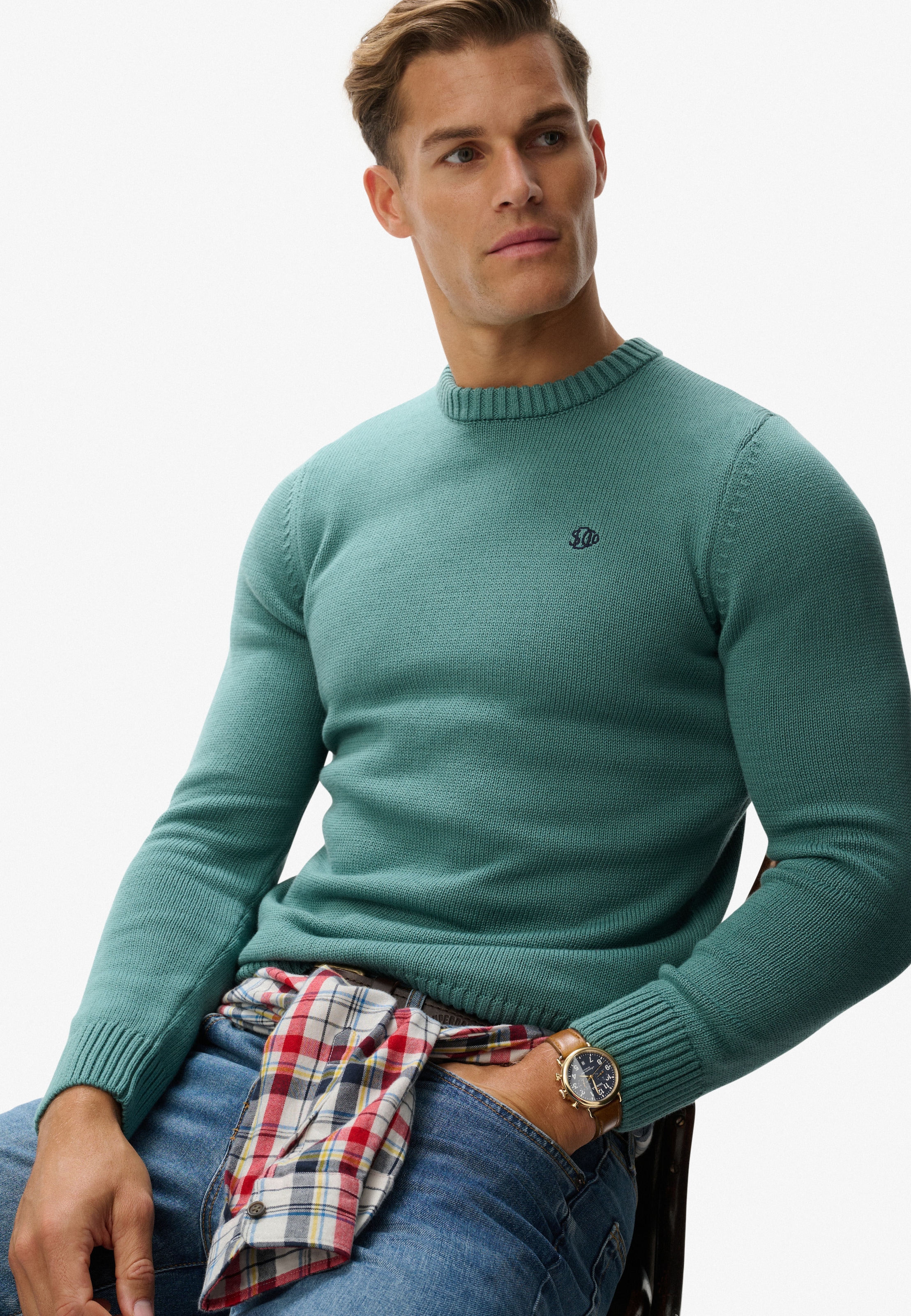 Superdry Strickpullover »PREPPY COTTON JUMPER« Baumwolle, regular fit