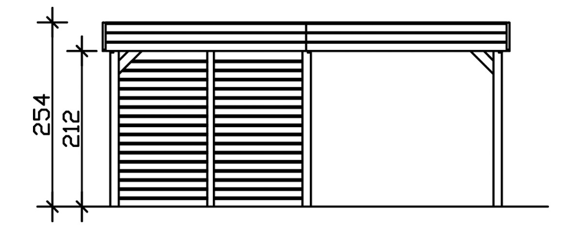 Skanholz Doppelcarport »Friesland 4«, Nadelholz, 514 cm, braun, mit Geräteraum