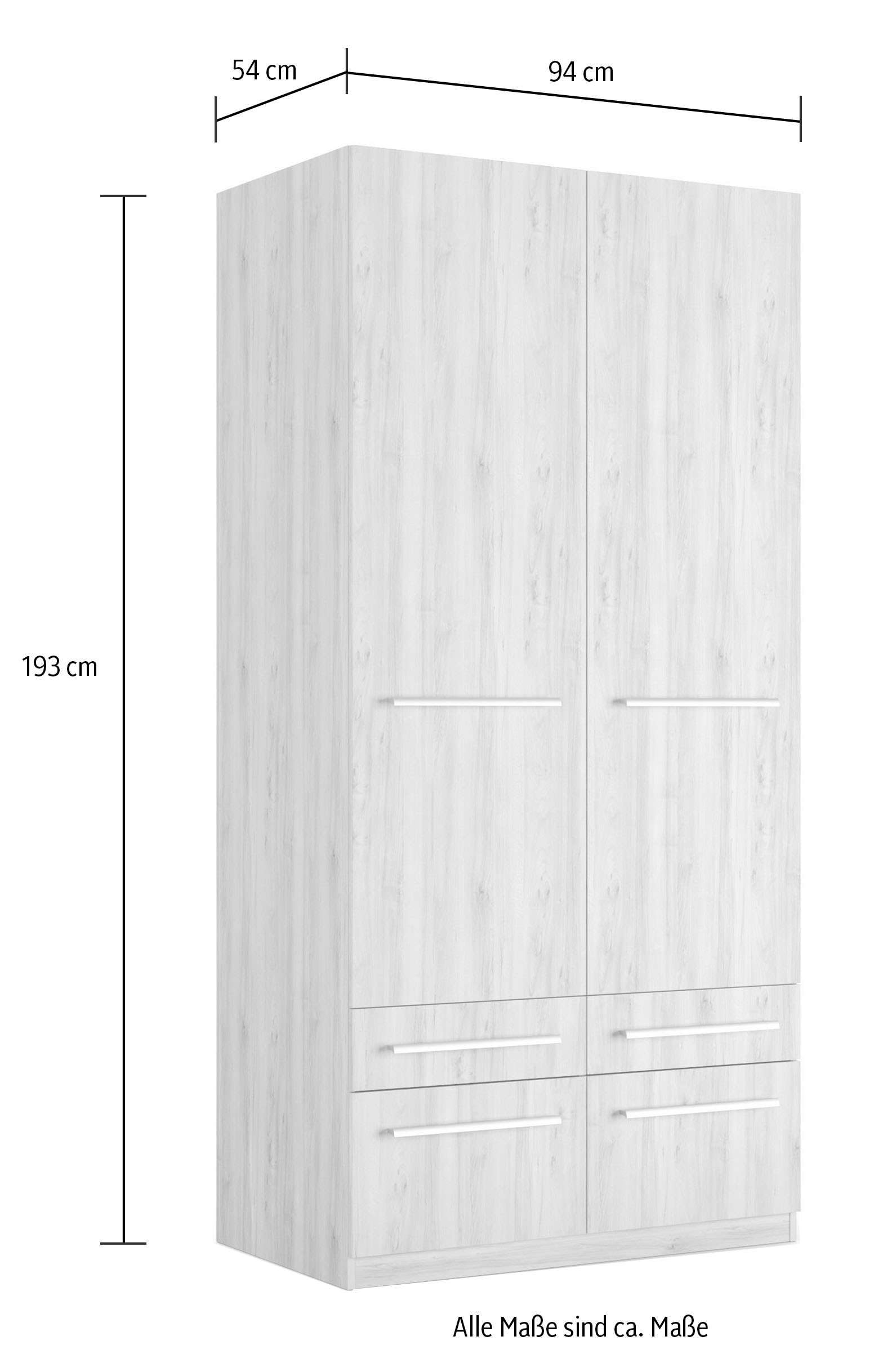 priess Kleiderschrank »Schrank Garderobe Wäscheschrank Barcelona in 5 Breiten«, viel Stauraum, geräumige Schubkästen, mit Spiegel, MADE IN GERMANY