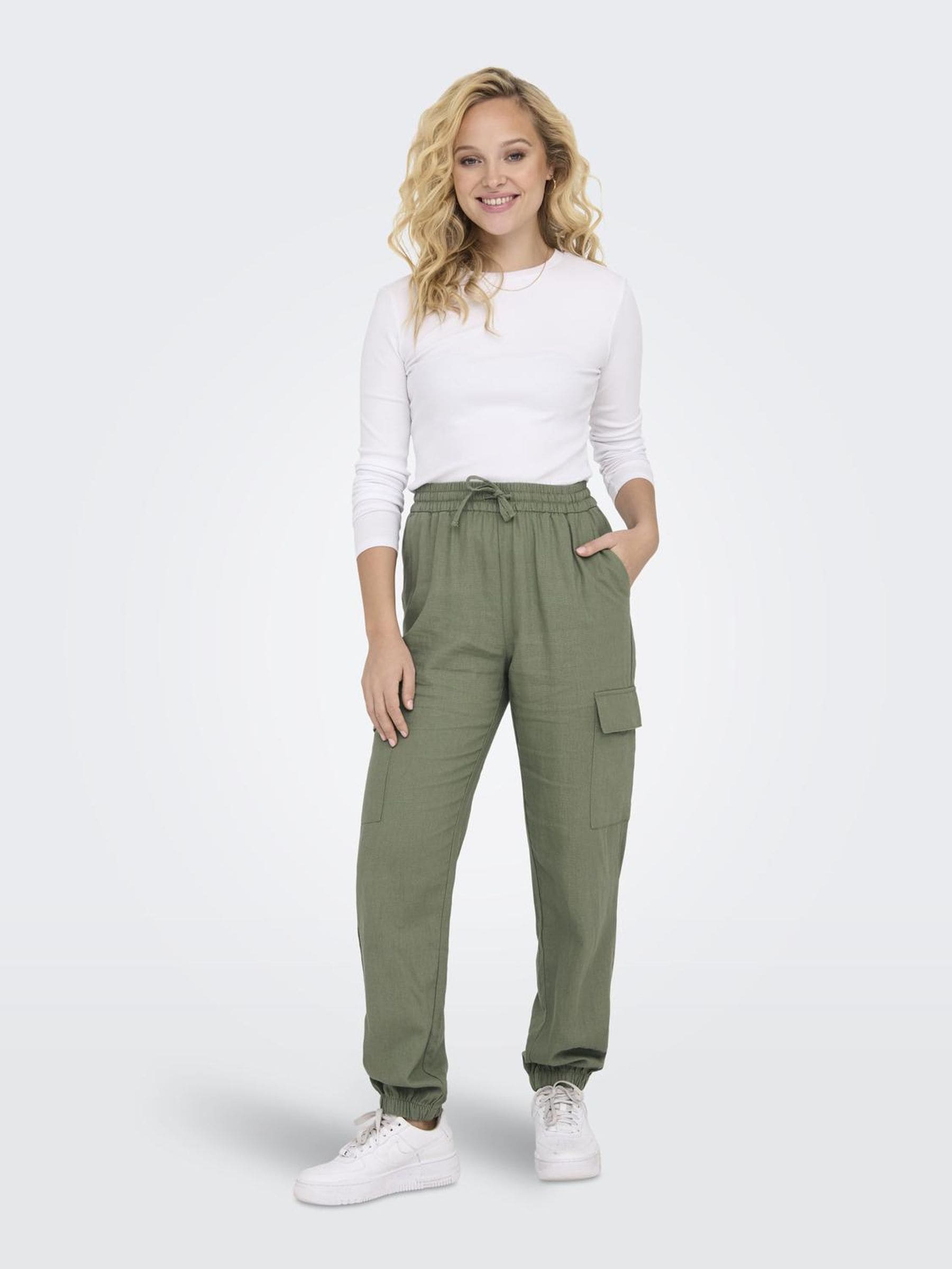 ONLY Cargohose »ONLCARO MW LIN PULL-UP CARGO PNT NOOS«