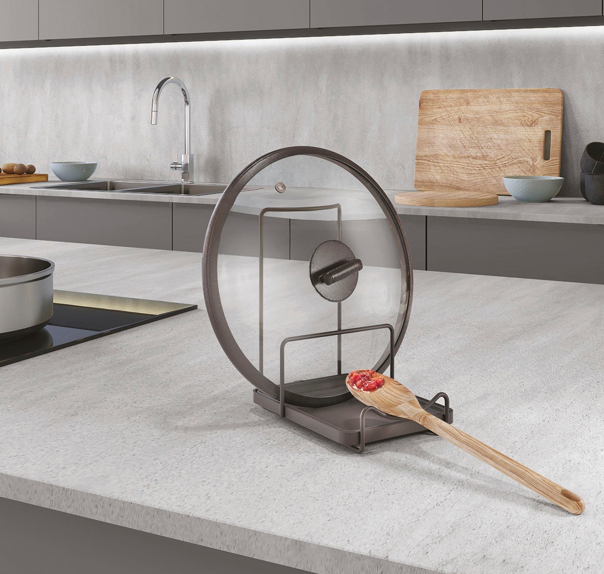 Metaltex Küchenorganizer-Set Deckel/ Löffelablage, exklusive Metaltex ThermoTouch® Beschichtung