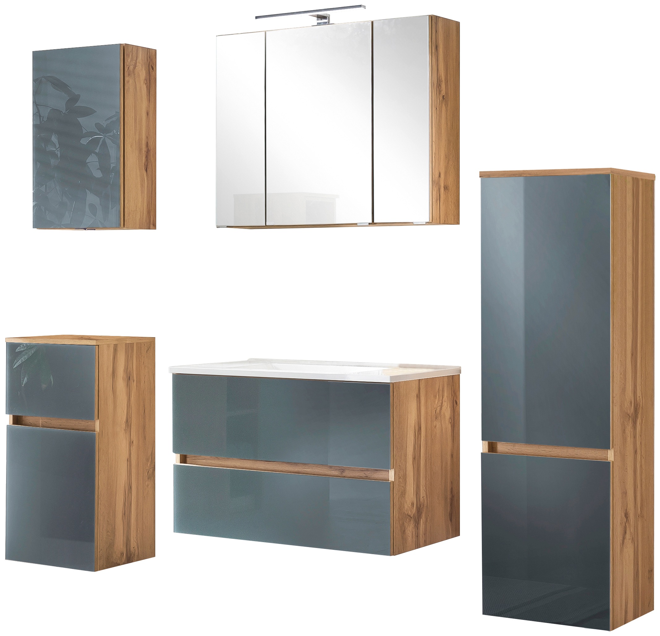 welltime Badezimmer-Set »Horki«, (Set, 5 St.), bestehend aus Waschtisch-Set günstig online kaufen
