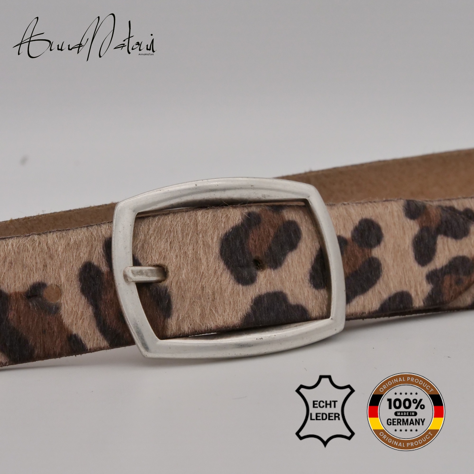 AnnaMatoni Ledergürtel »AnnaMatoni Damen Ledergürtel in hochwertigem Kunstfell in Leo«