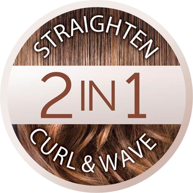 Remington Glätteisen »S6606 Curl & Straight Confidence Haarglätter«, Keramik-Turmalin-Beschichtung, Professionelles 2-in-1 Styling: Glätteisen, Locken&Wellen; LCD display