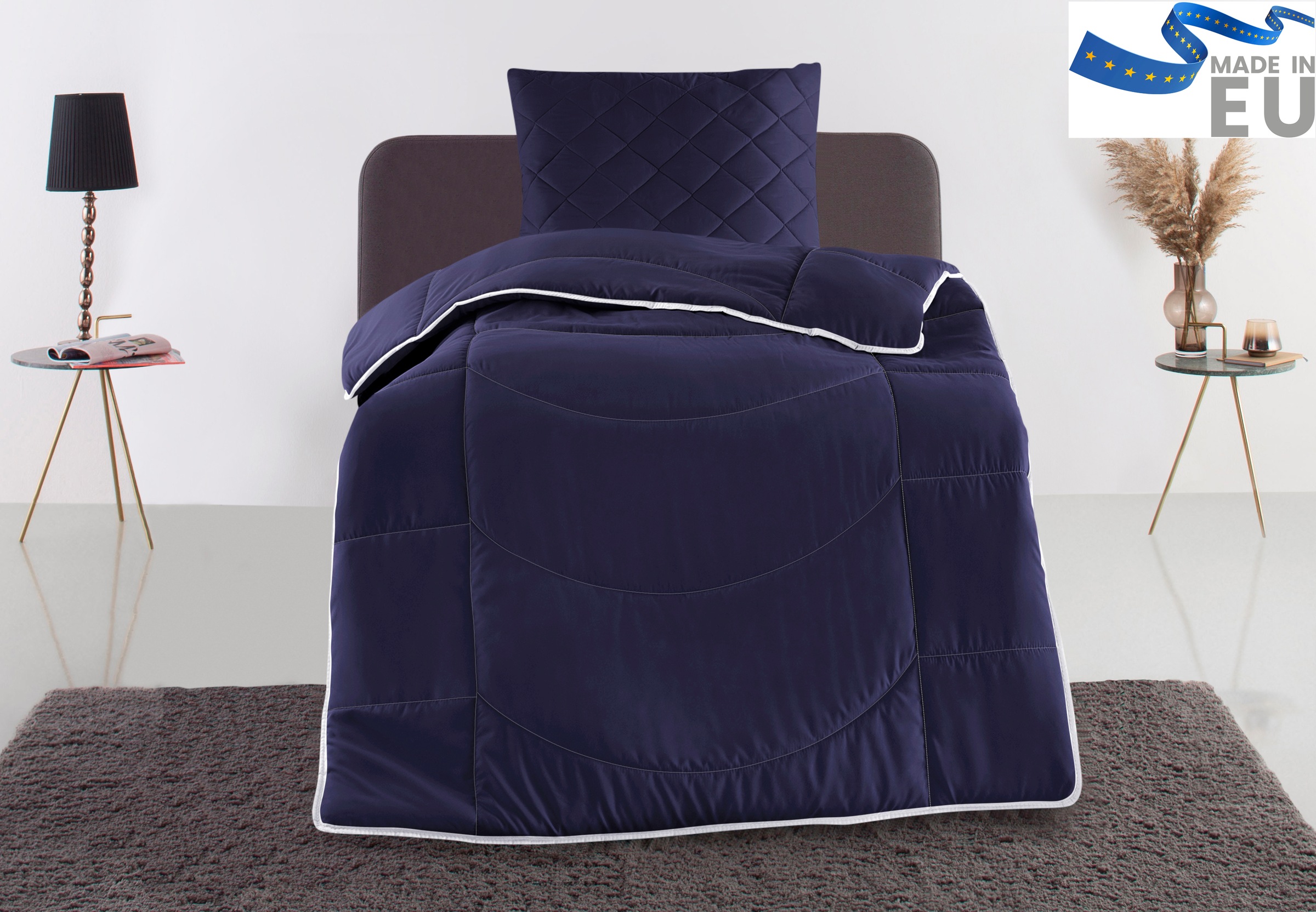 my home Steppbett + Kopfkissen »Microlux, Bettdecke 135x200 cm, 155x220 cm« günstig online kaufen