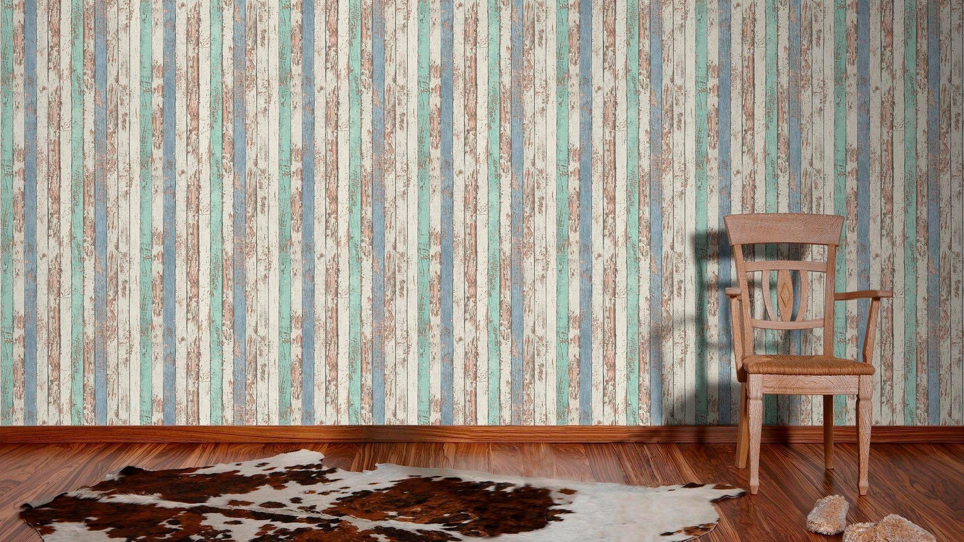 living walls Vliestapete »Best of Wood`n Stone 2nd Edition« Holz | gestreift | realistisch leicht strukturiert Tapete Holzoptik matt leicht strukturiert Tapeten Wohnzimmer modern