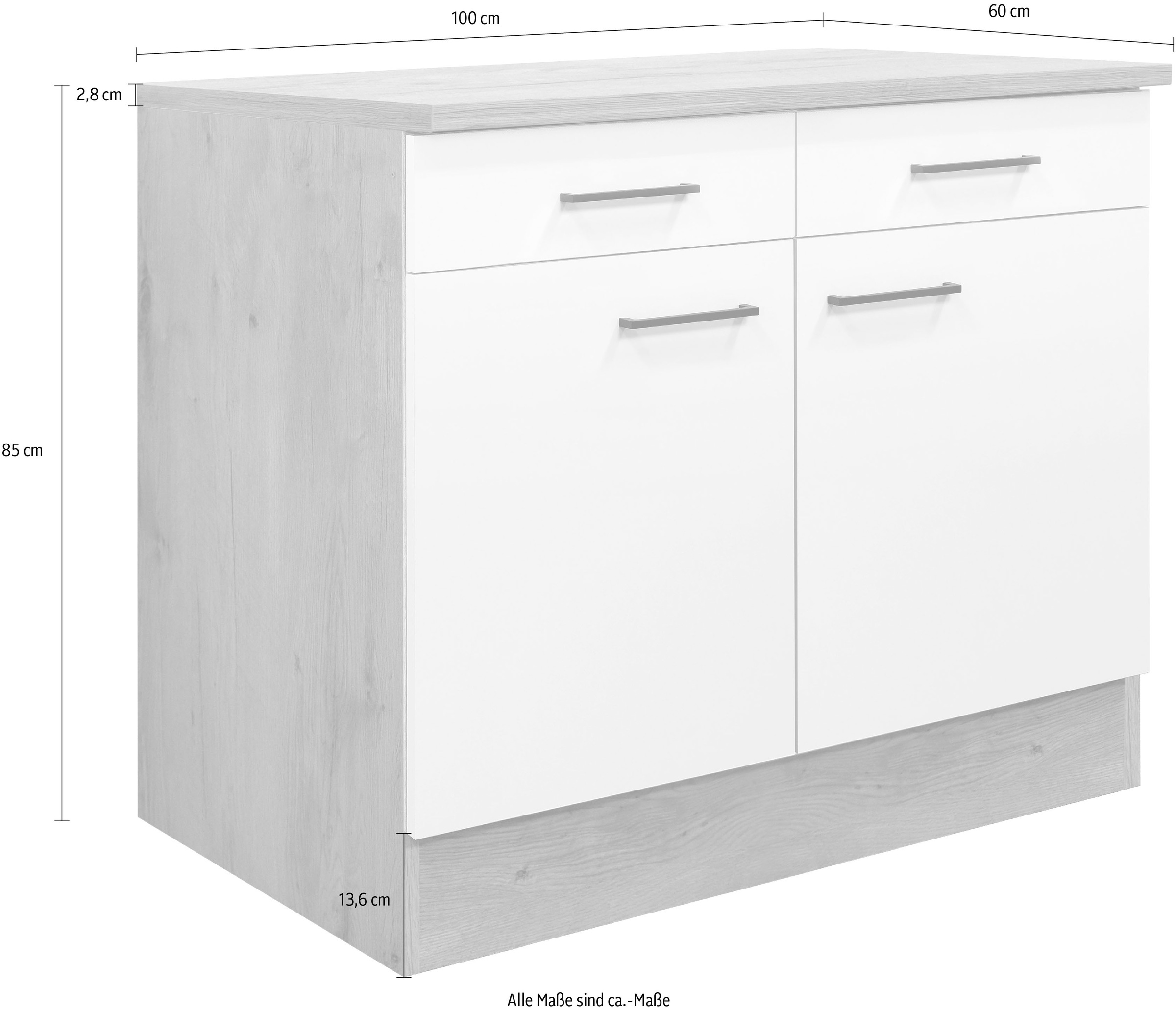 Flex-Well Unterschrank »Vintea«, (B x H x T) 100 x 85 x 60 cm, für viel Stauraum