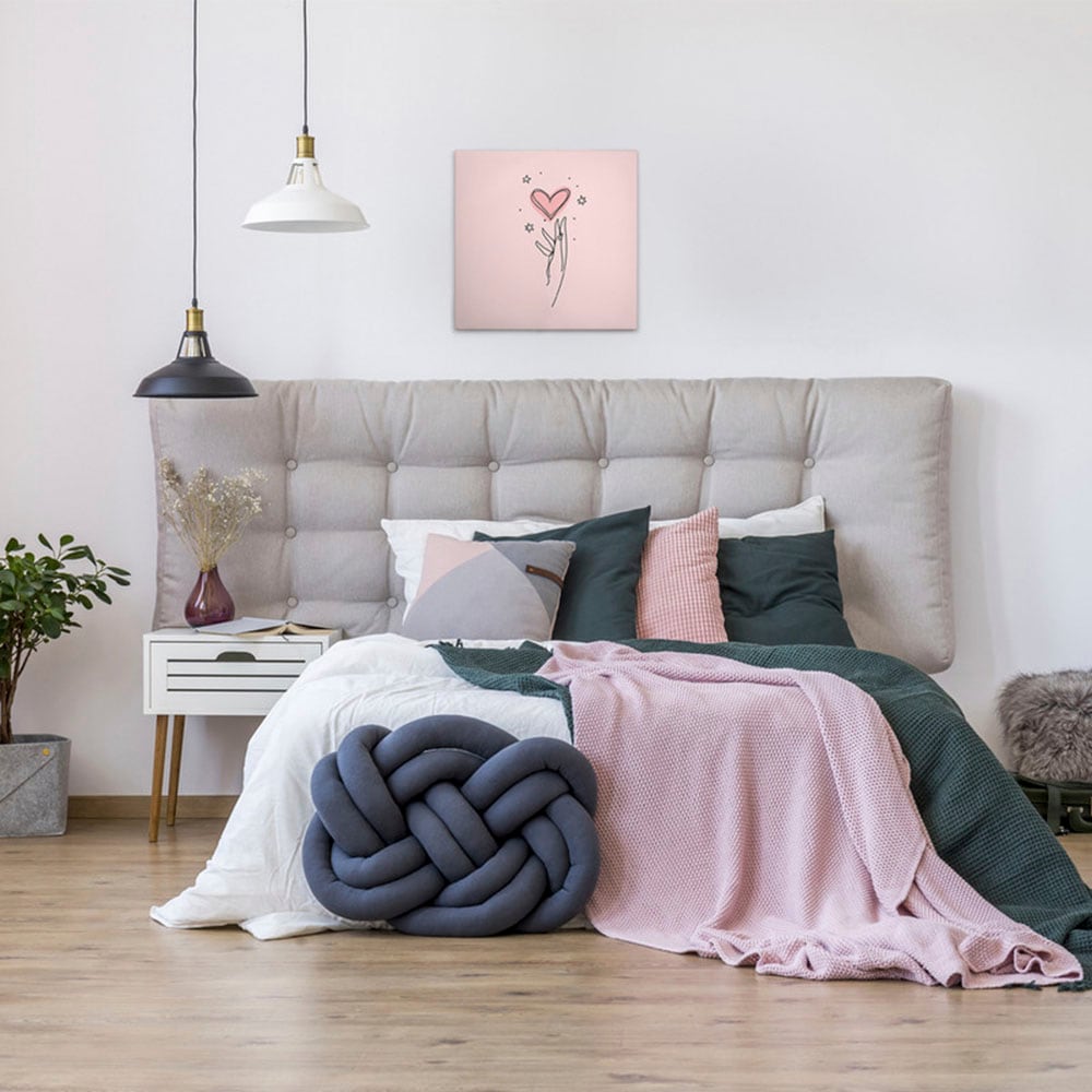 A.S. Création Leinwandbild »Heartlines 3 - Wandbild Rosa Schwarz Keilrahmen günstig online kaufen