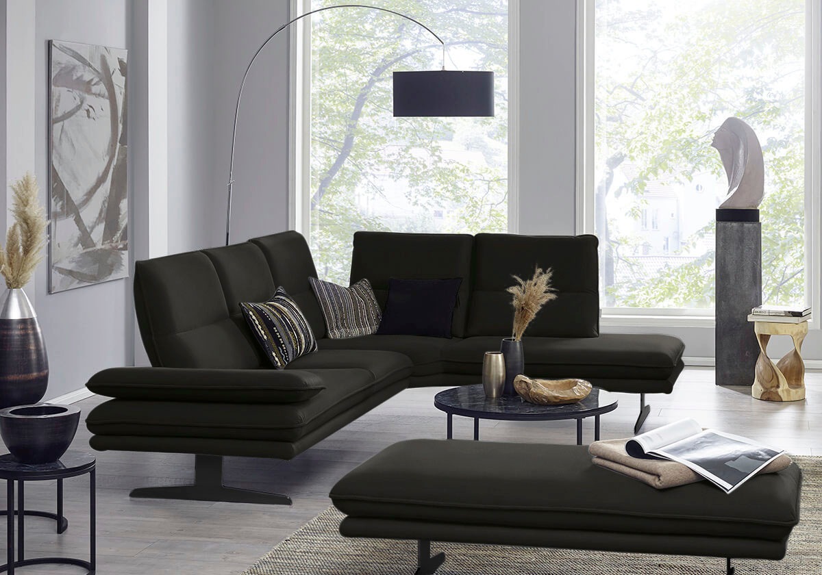 W.SCHILLIG Ecksofa »broadway, Designsofa, toller Sitzkomfort, zeitlos, elegant, L-Form«, Sitztiefenverstellung, Kopfteil- & Seitenteilverstellung, Breite 284cm