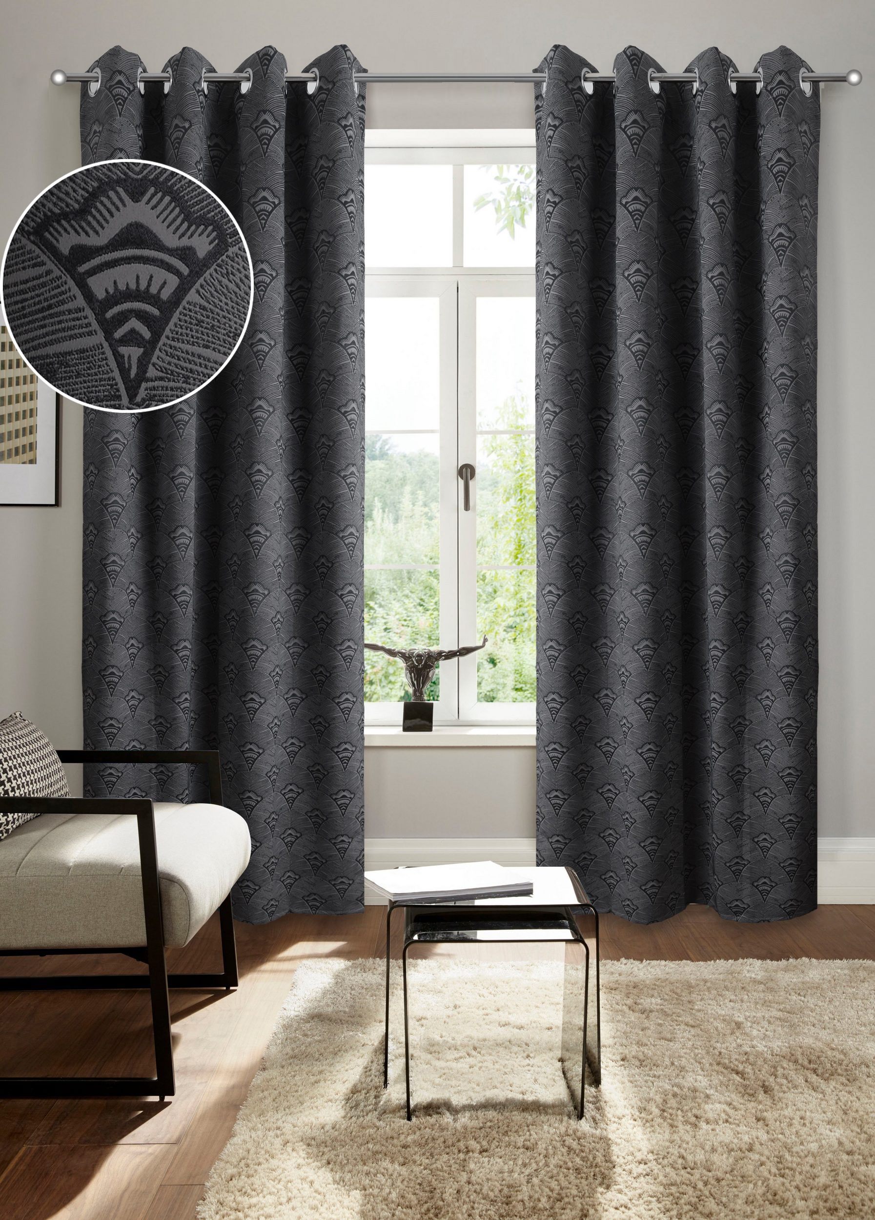 Bruno Banani Verdunkelungsvorhang »Alessio« Ösen 1 Stk. tlg. Elegantes Must günstig online kaufen