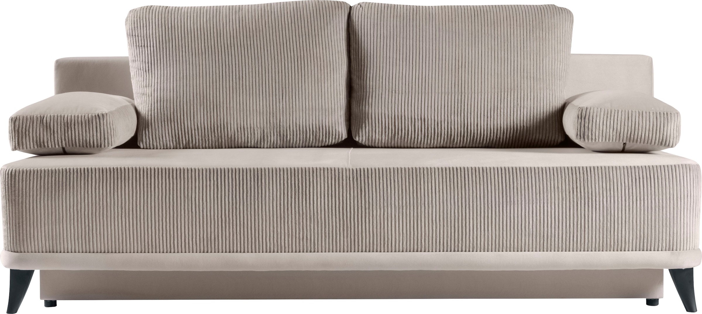 WERK2 Schlafsofa »Rosso Breite 202 modern & bequem, Federkern, Bettkasten, Bettfunktion« Cord, Schlaffunktion, Bettkasten