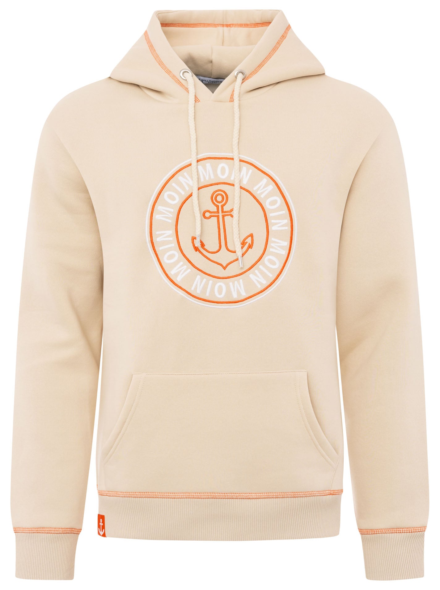 Zwillingsherz Hoodie »"Anker & Moin"«, mit neongelber Kontrastnaht
