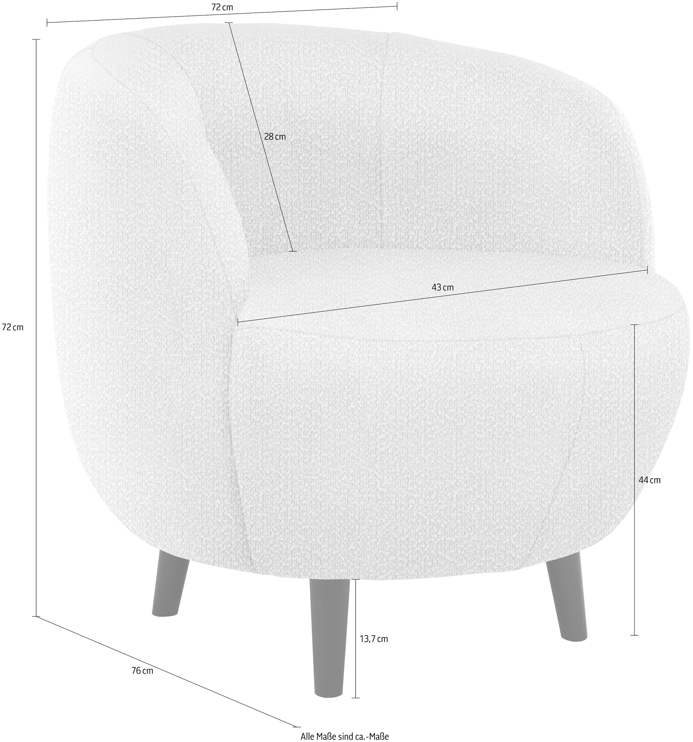 LOOKS by Wolfgang Joop Sessel »LOOKS XIV Cocktailsessel«, runde Form, perfekt für jeden Wohnraum als Einzelstück