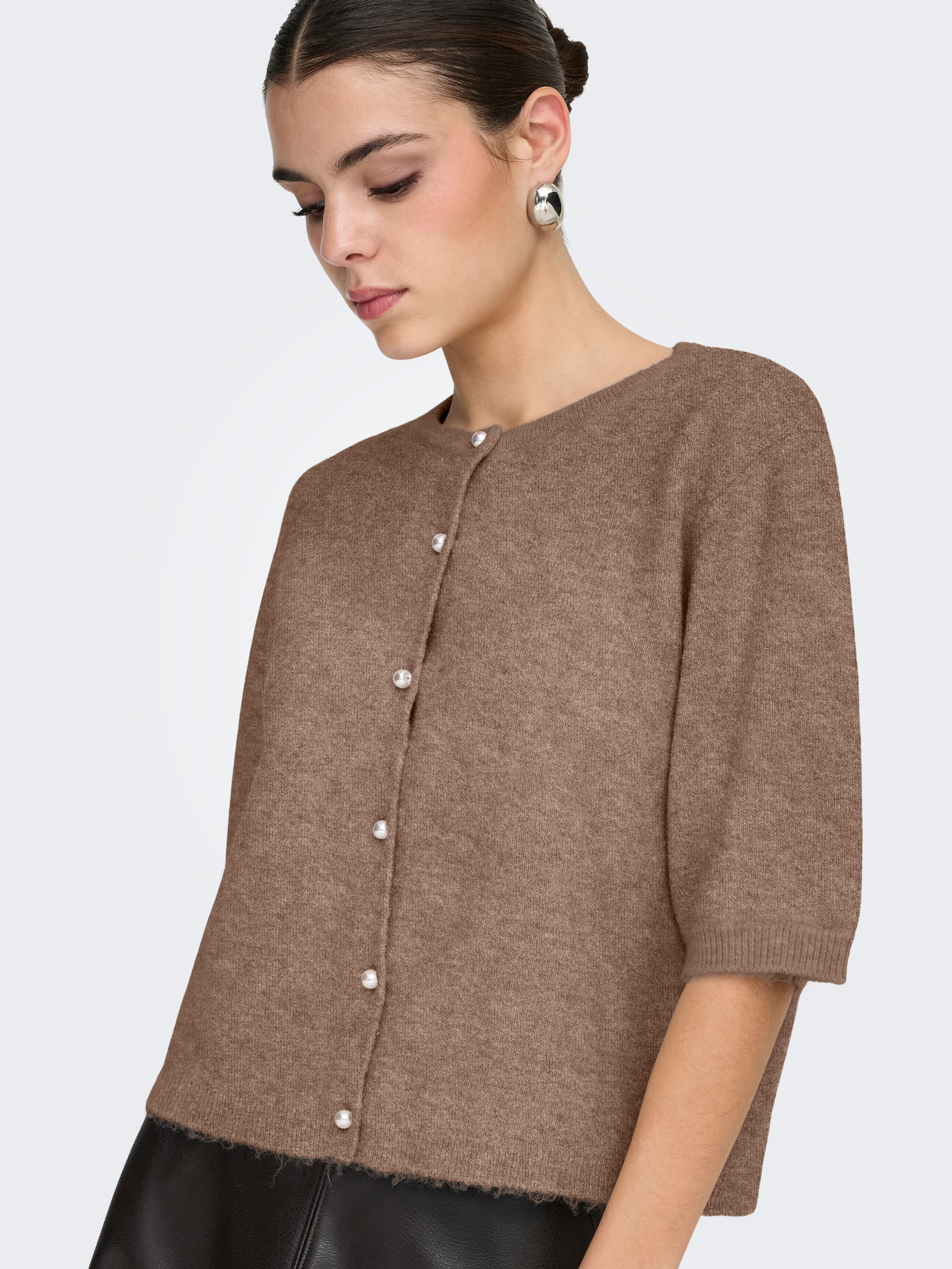 JDY Strickjacke »JDYRUE LIFE 2/4 PEARL CARDIGAN KNT« Materialmix,