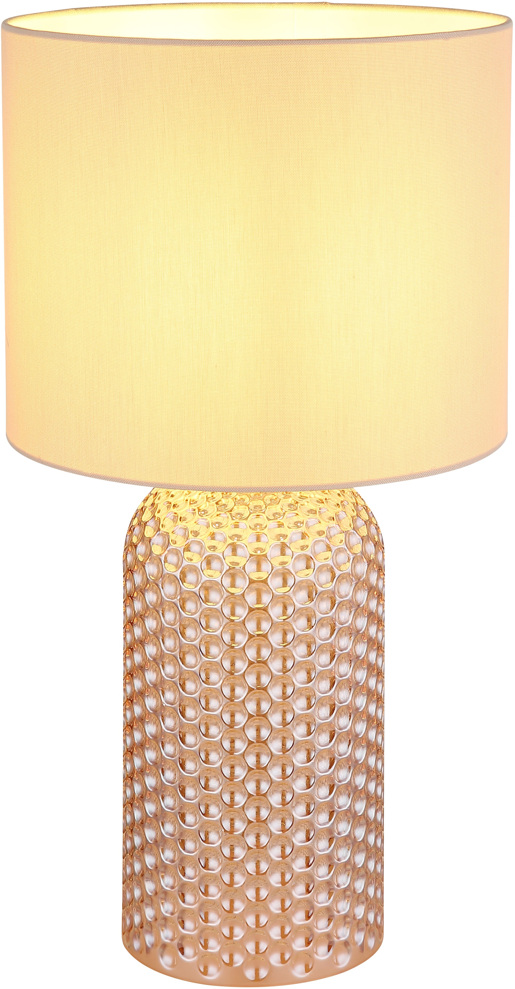 GLOBO LIGHTING Tischleuchte »SOFIA«, Leuchtmittel E27 | ohne Leuchtmittel, Tischlampe/champagnerfarben/Wohnzimmer/Flur/Schlafzimmer