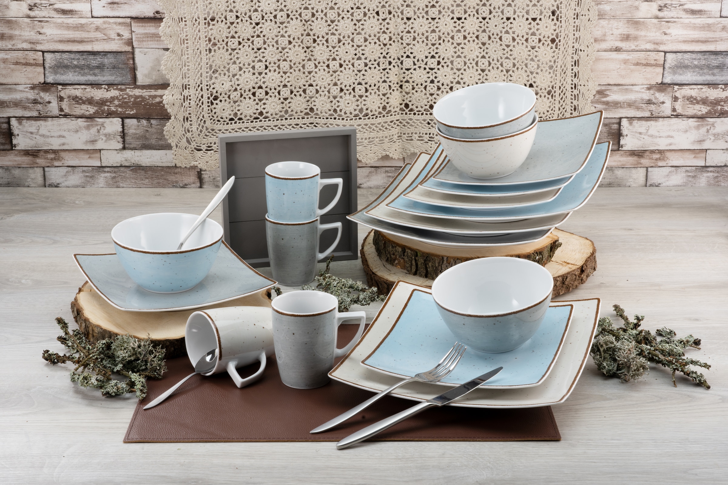 CreaTable Kombiservice »Geschirr-Set New Elegance Vintage Nature«, (Set, 24 günstig online kaufen