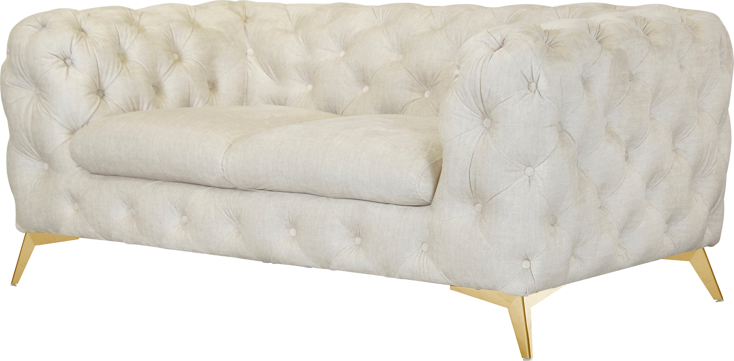 Leonique Chesterfield-Sofa »Glynis«, aufwändige Knopfheftung, moderne Chesterfield Optik, Fußfarbe wählbar