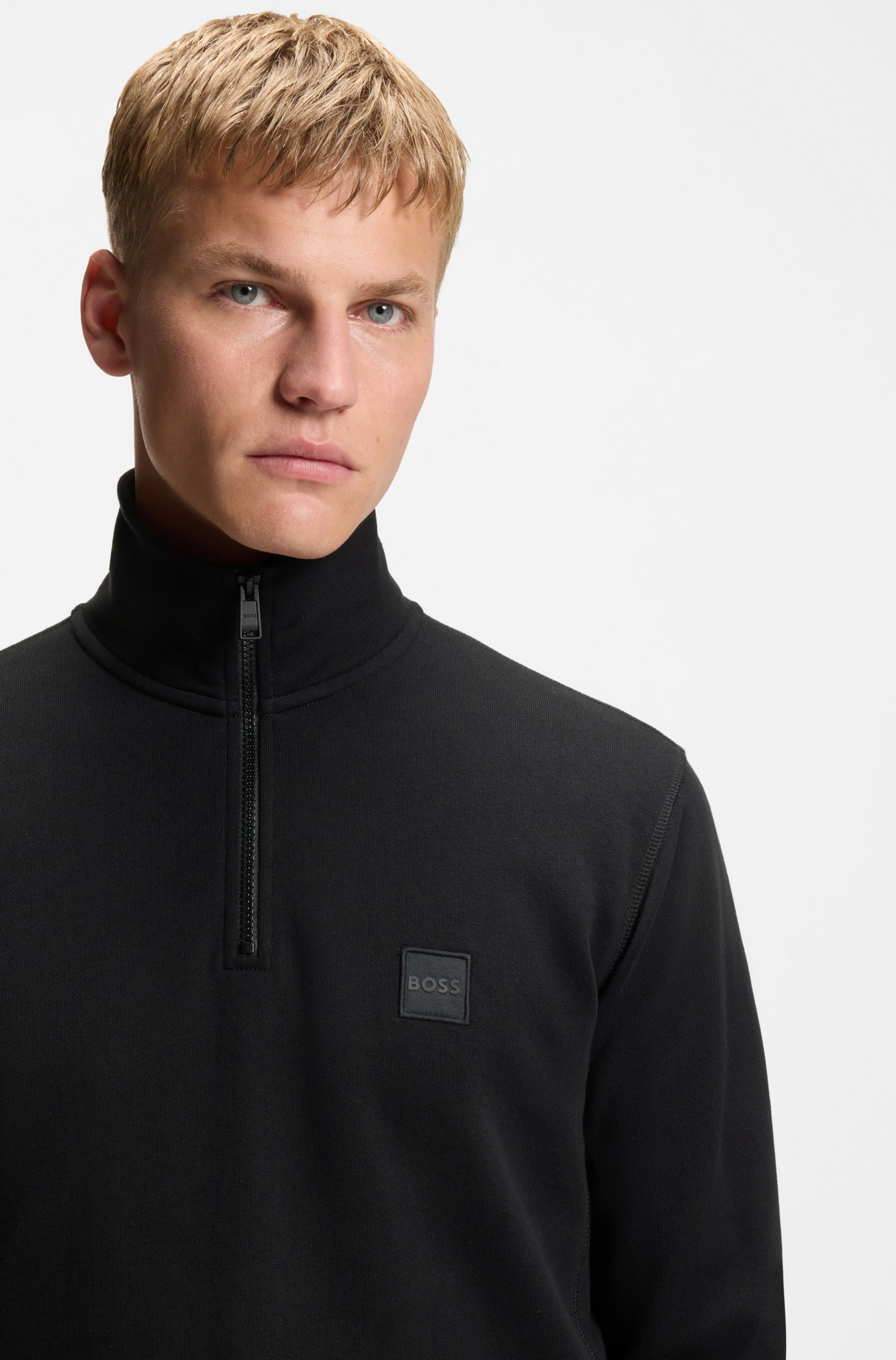 BOSS ORANGE Sweatshirt »Zetrust«, 1 Stk. Troyerkragen mit Reißverschluss, Regular Fit, BOSS-Label
