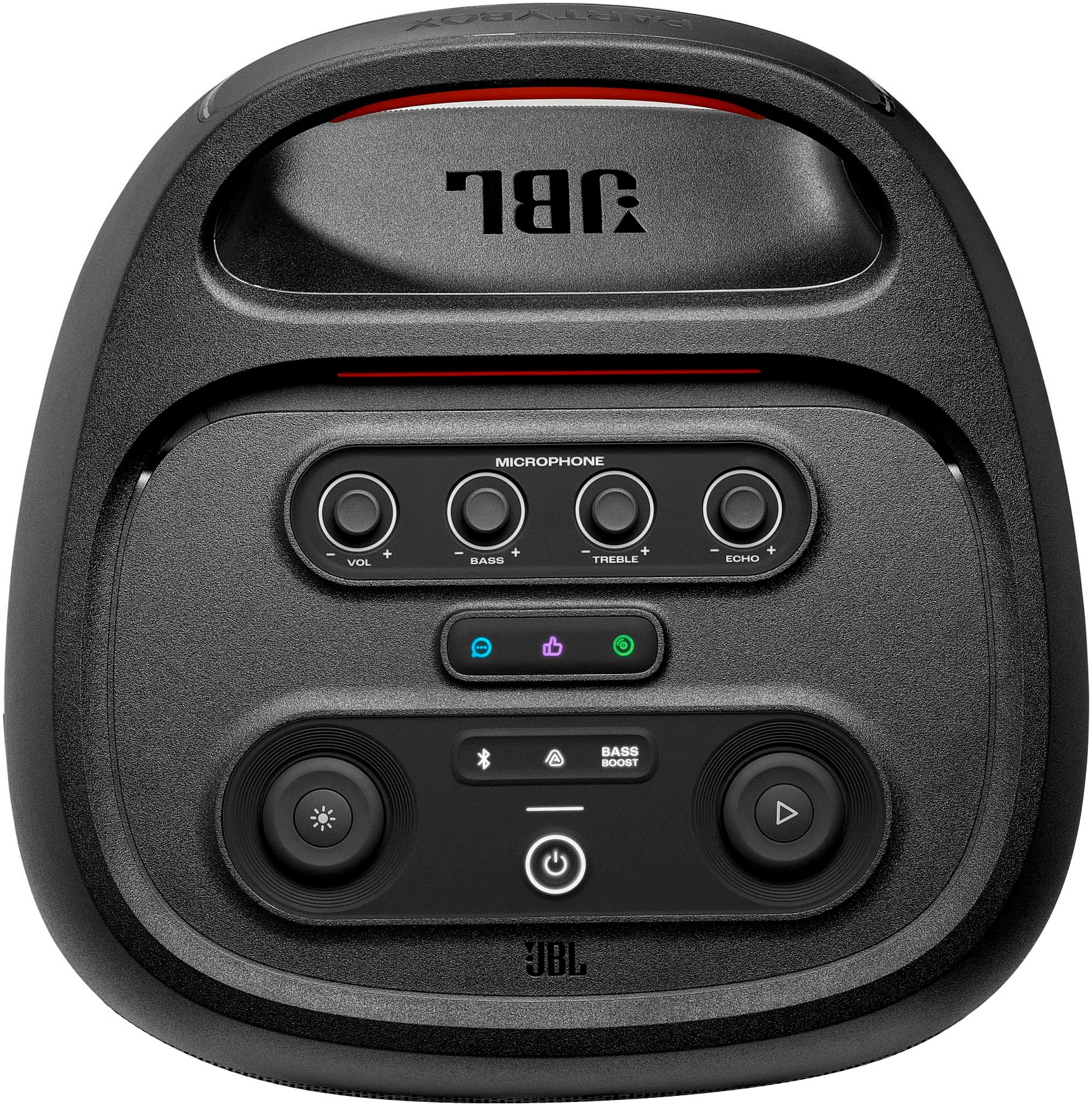 JBL Party-Lautsprecher »PARTYBOX  720« Stereo (Bluetooth App-Steuerung | Automatische Abschaltung | Beleuchtungseffekte | DJ-Funktionen | Equalizer | Extra Bass | Kabellos | Karaoke-fähig | LED Licht (WRGB) | Outdoor-Modus | Transportrollen 800 W)