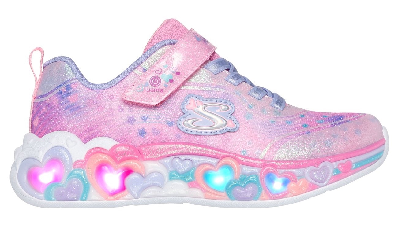 Skechers Sneaker »ETERNAL HEART LIGHTS«, Blink,-Klettschuh mit Herz-Applikation, Größenschablone zum Download