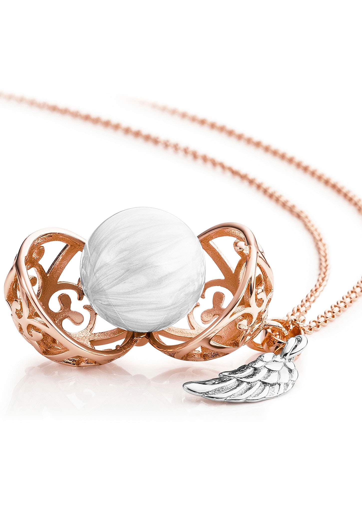 2. Bild von Engelsrufer Kette mit Anhänger »Schmuck Geschenk, Engelsrufer Relaunch mit Flügelanhänger, ERN-ER23«, (Set, inkl. Klangkugel)