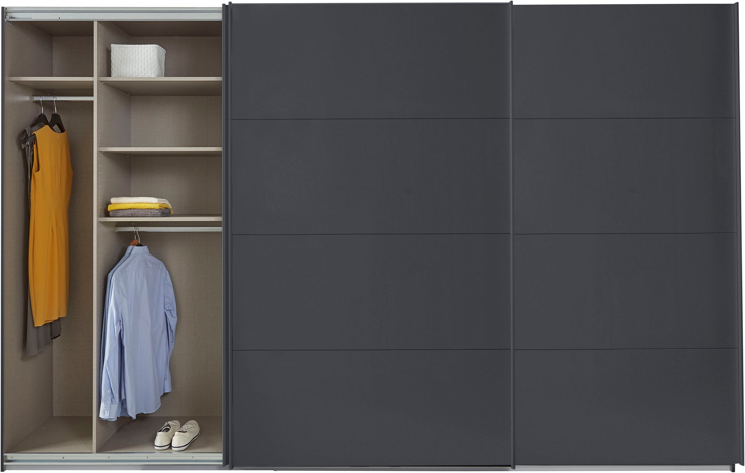 rauch Schwebetürenschrank »Kleiderschrank Schrank Garderobe TOPSELLER OTELI inkl. Inneneinteilung«, mit 3 Innenschubladen sowie zusätzlichen Einlegeböden MADE IN GERMANY