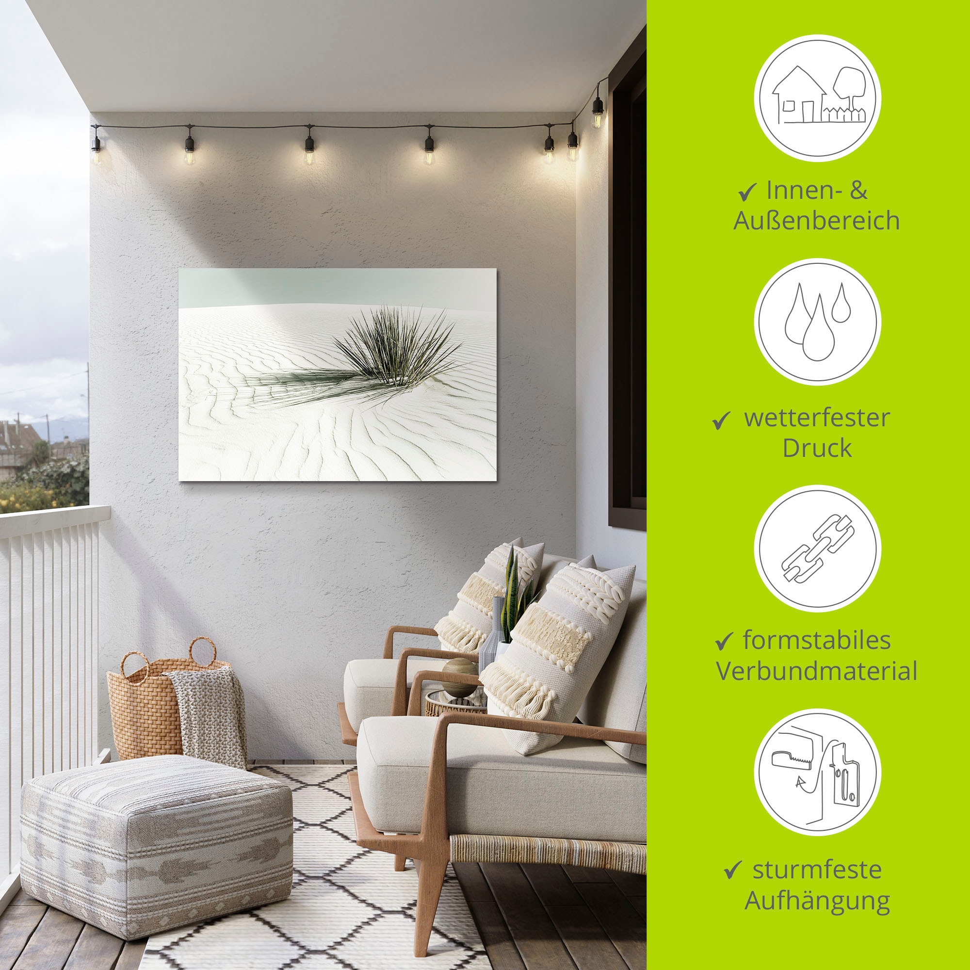 Artland Wandbild »Dünen, weißer Sand Vintage«, Strandbilder, (1 St.), als Alubild, Outdoorbild, Leinwandbild, Poster, Wandaufkleber
