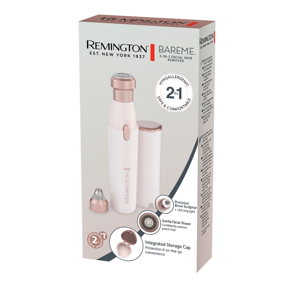 Remington Beauty-Trimmer »BareMe2-in-1 Gesichtshaarentferner (WFS200)« 2 Aufsätze verschiedene Trimmaufsätze, Präzisions-Augenbrauenformer, elektrisch
