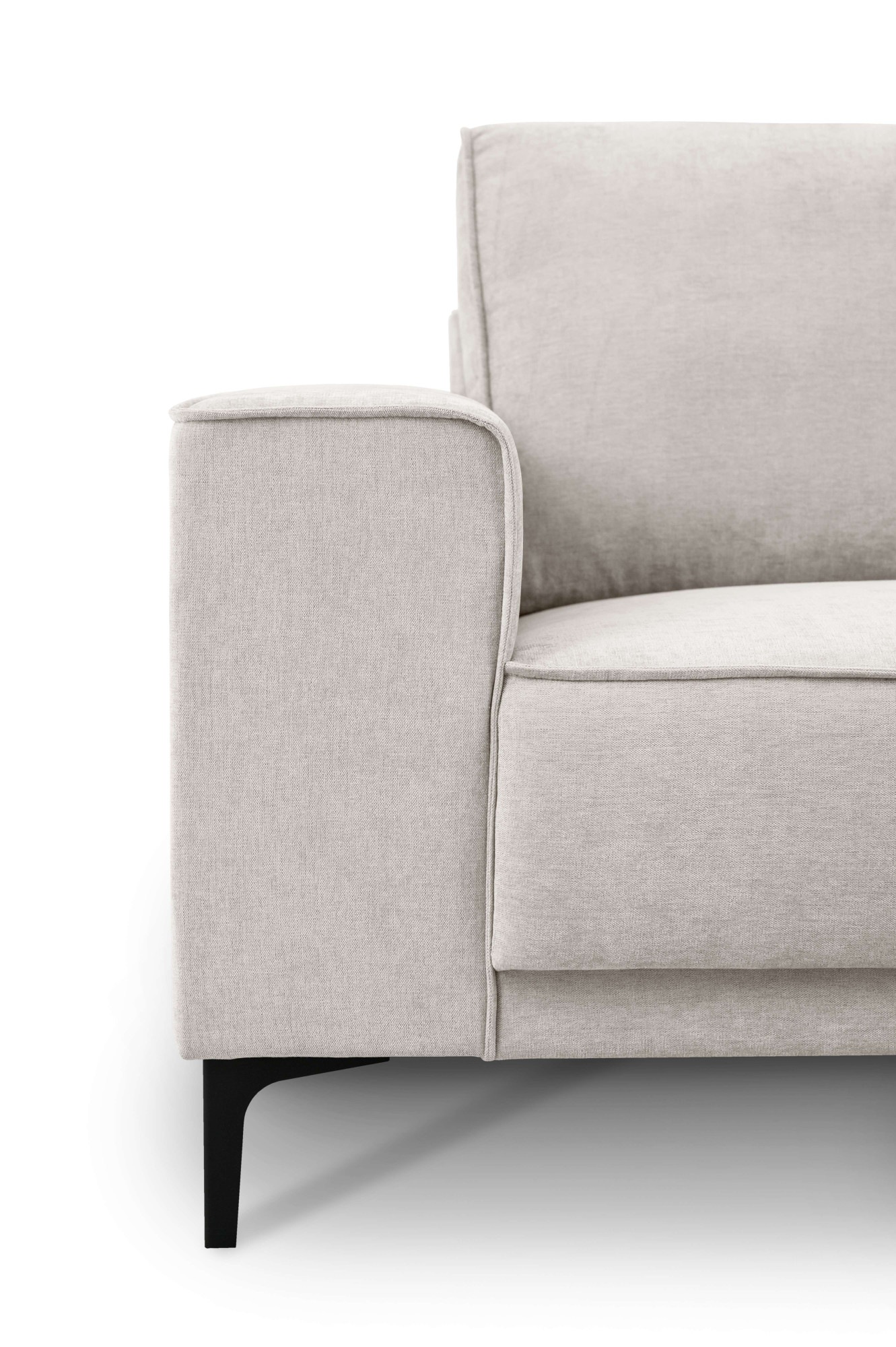 Places of Style Ecksofa »Polsterecke Oland, Struktur, Flachgewebe, Luxus-Microfaser, Boucle«, L-Form, 280 cm, Wellenunterfederung, Skandi-Design, Metallfüße