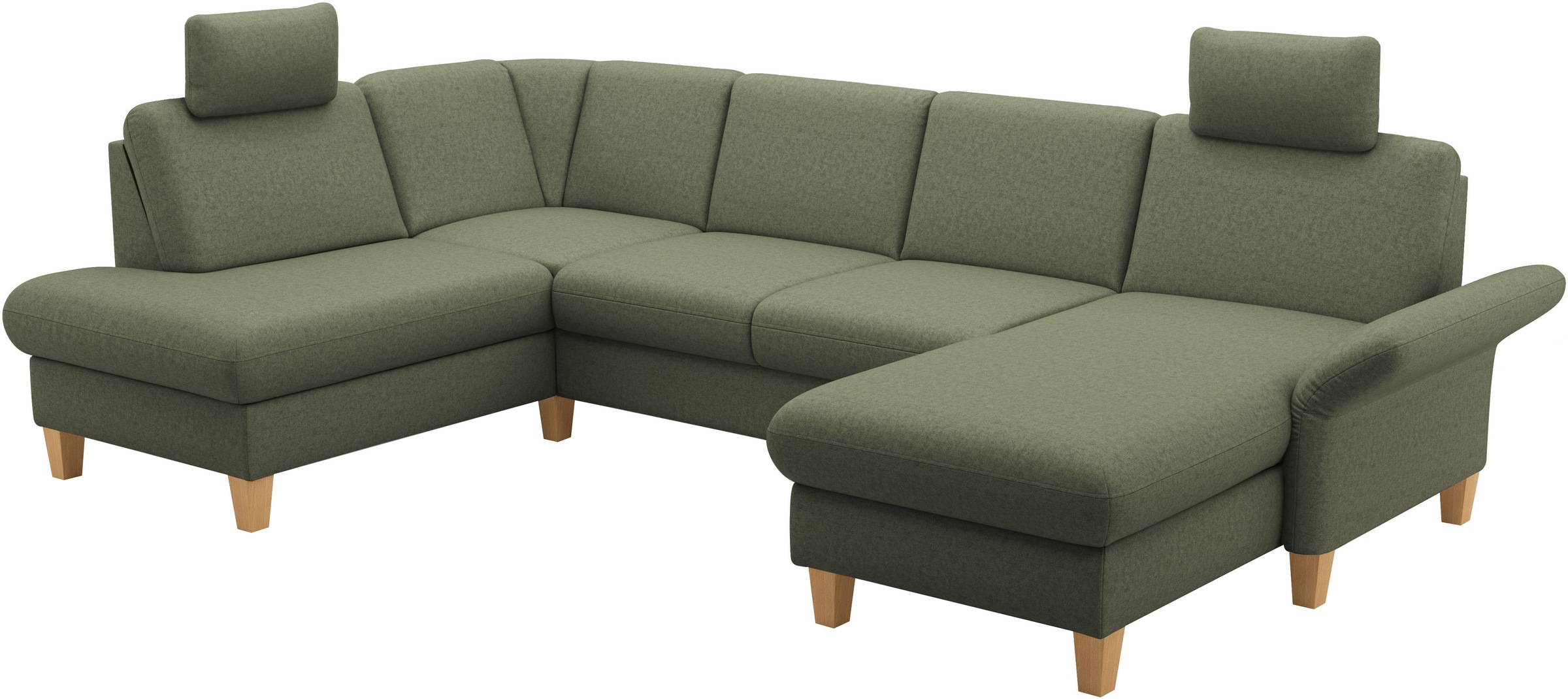Home affaire Wohnlandschaft »Rochelle, U-Form«, optional mit Armteilverstellung, mit Bettfunktion & Bettkasten