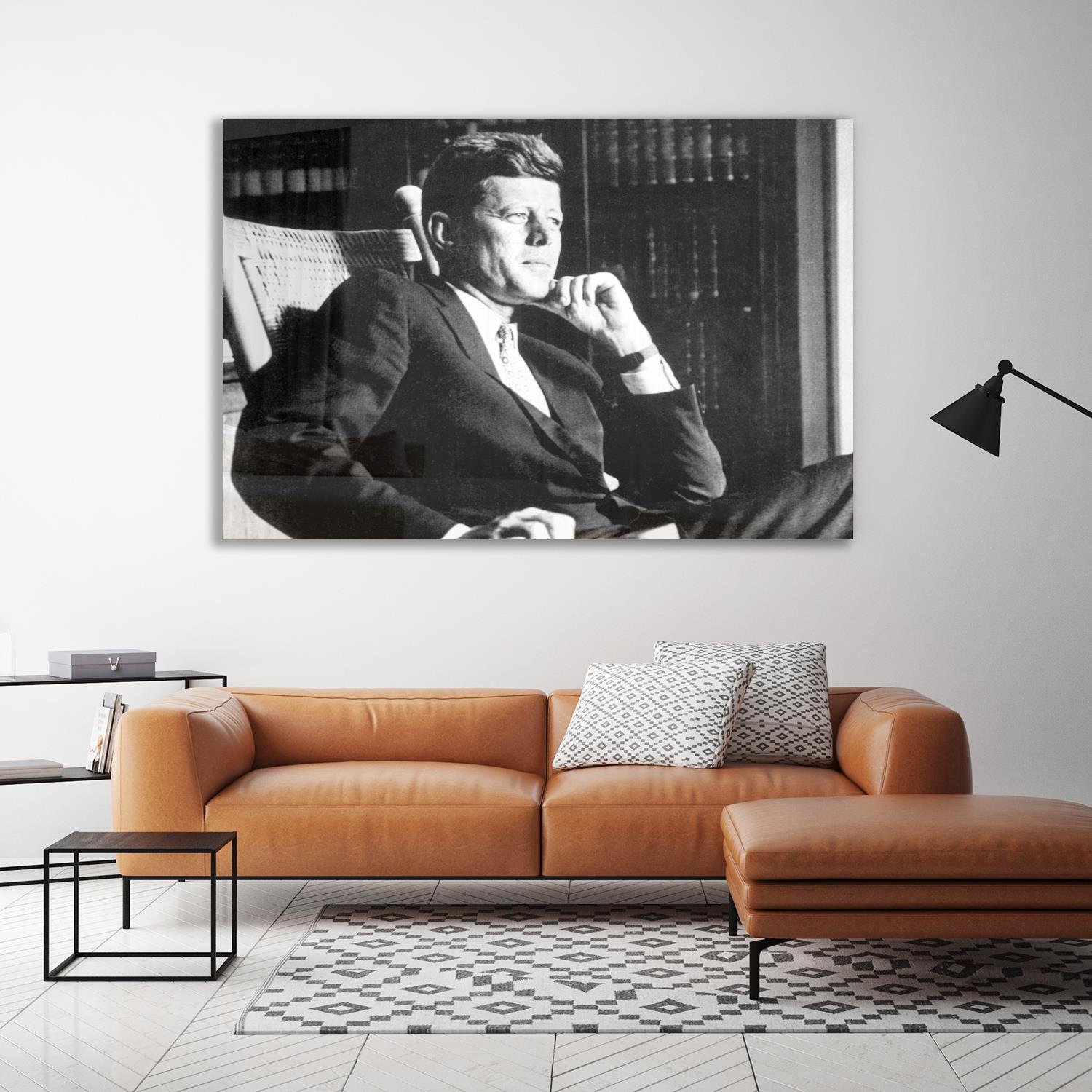 queence Acrylglasbild »Kennedy«, Mann-Stars-Portrait-Schwarz-Weiß, Fine Art günstig online kaufen