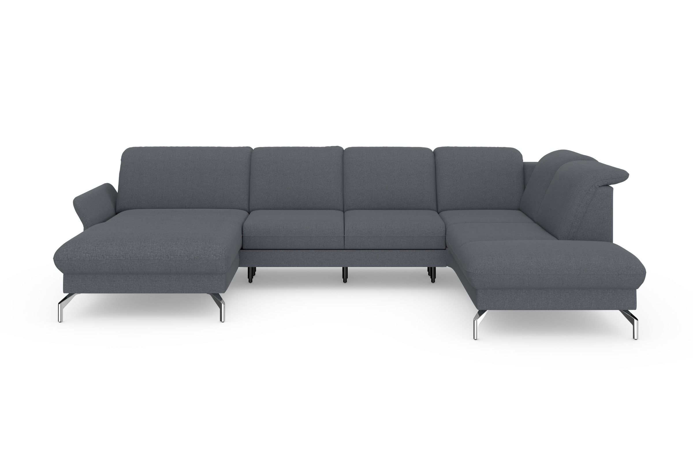sit&more Wohnlandschaft »Fashion U-Form«, wahlweise mit Kopfteilverstellung, Vorziehsitz, motorisch, Nickelfüße
