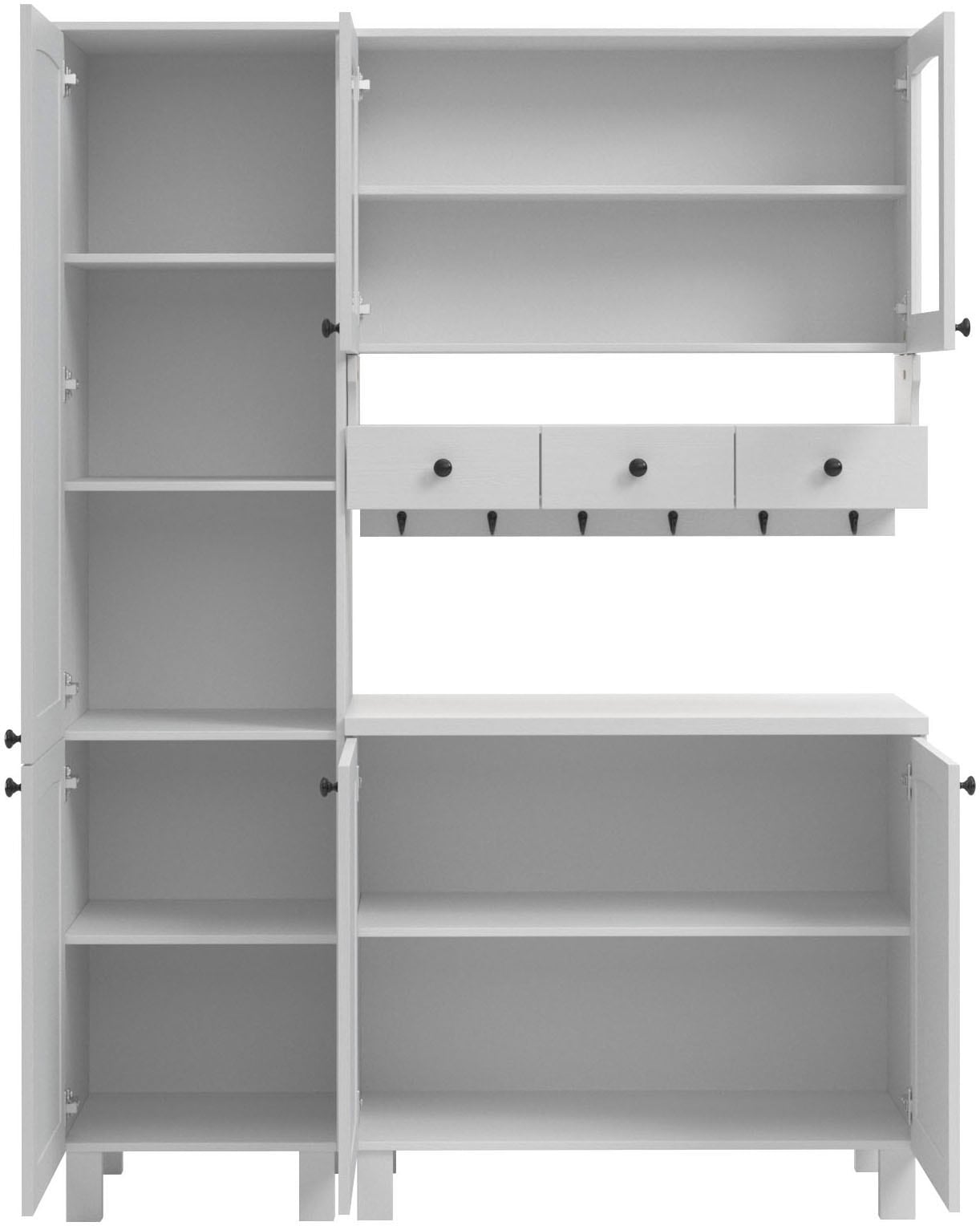 KOCHSTATION Pantryküche »KS-Osby«, Kiefer massiv, Breite 147 cm, ohne E-Geräte