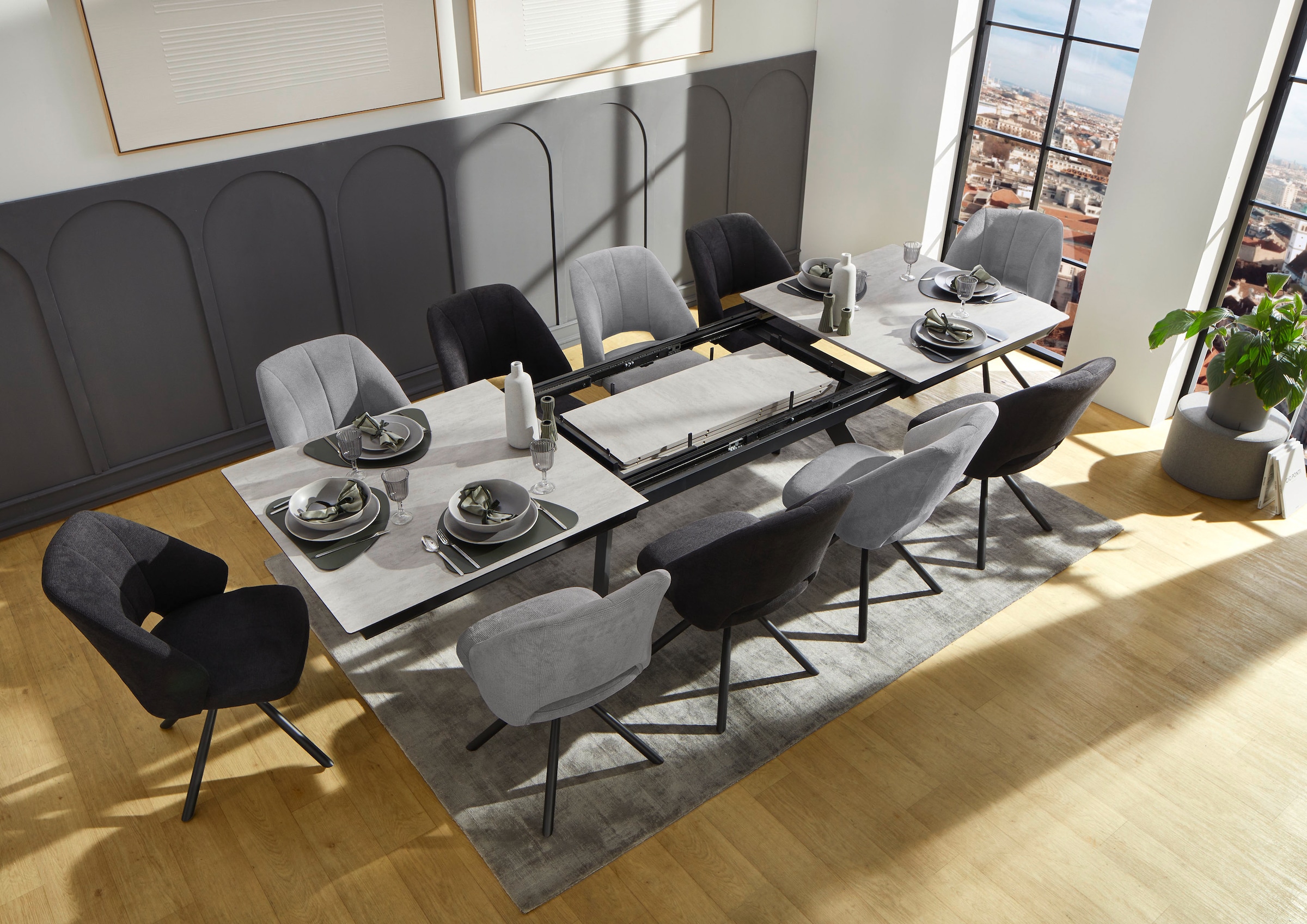 Jockenhöfer Gruppe Esstisch »Tyson, 3-fach ausziehbar« Extrabreit (200-320x100cm), Synchronauszug, melaminbeschichtet