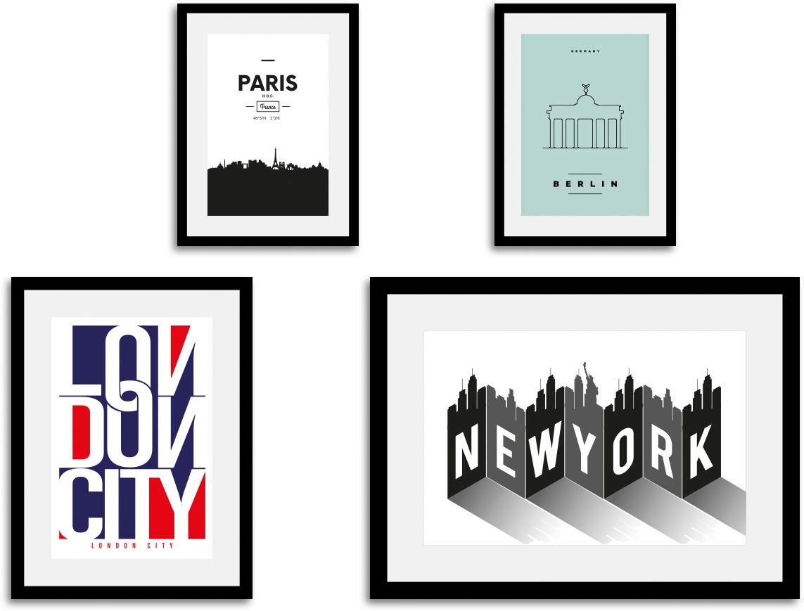 queence Bild »Metropole« Abstrakt   Amerika   Frankreich   Schriftzug   Sch günstig online kaufen