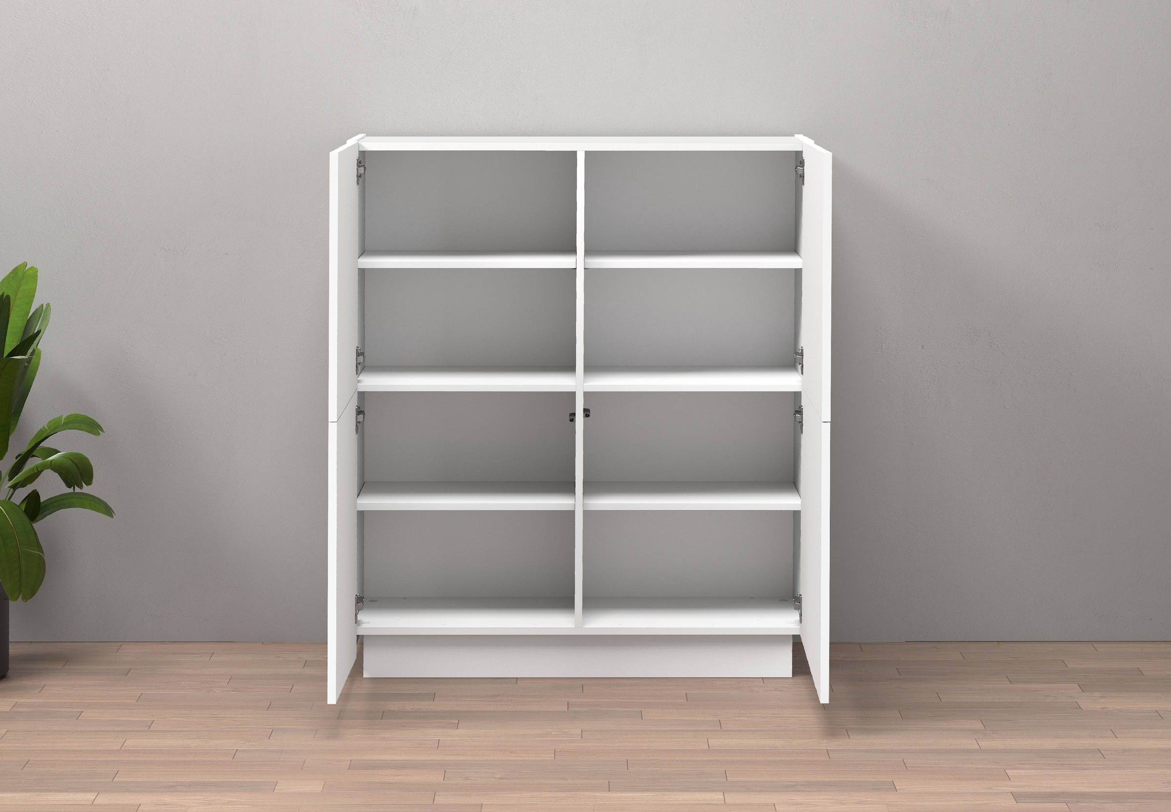 INOSIGN Highboard »VELA, Highboard, Höhe 120 cm,Design mit schrägen Türen«, (1 St.), Made in Italy, Maße-B/T/H: 100x35x120,hohes Sideboard,Anrichte,Kommode