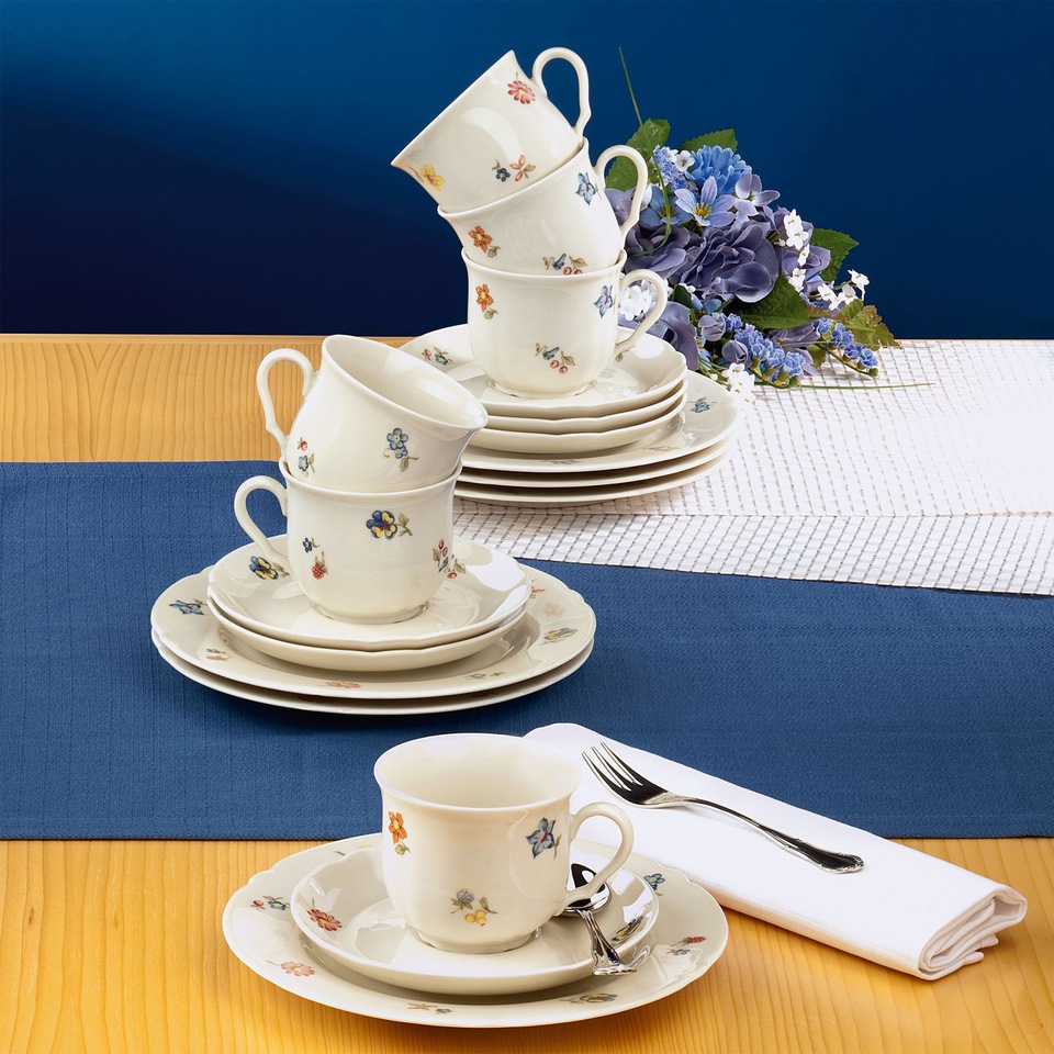 Seltmann Weiden Kaffeeservice »Geschirr-Set, Service Marieluise« Teller, Ta günstig online kaufen