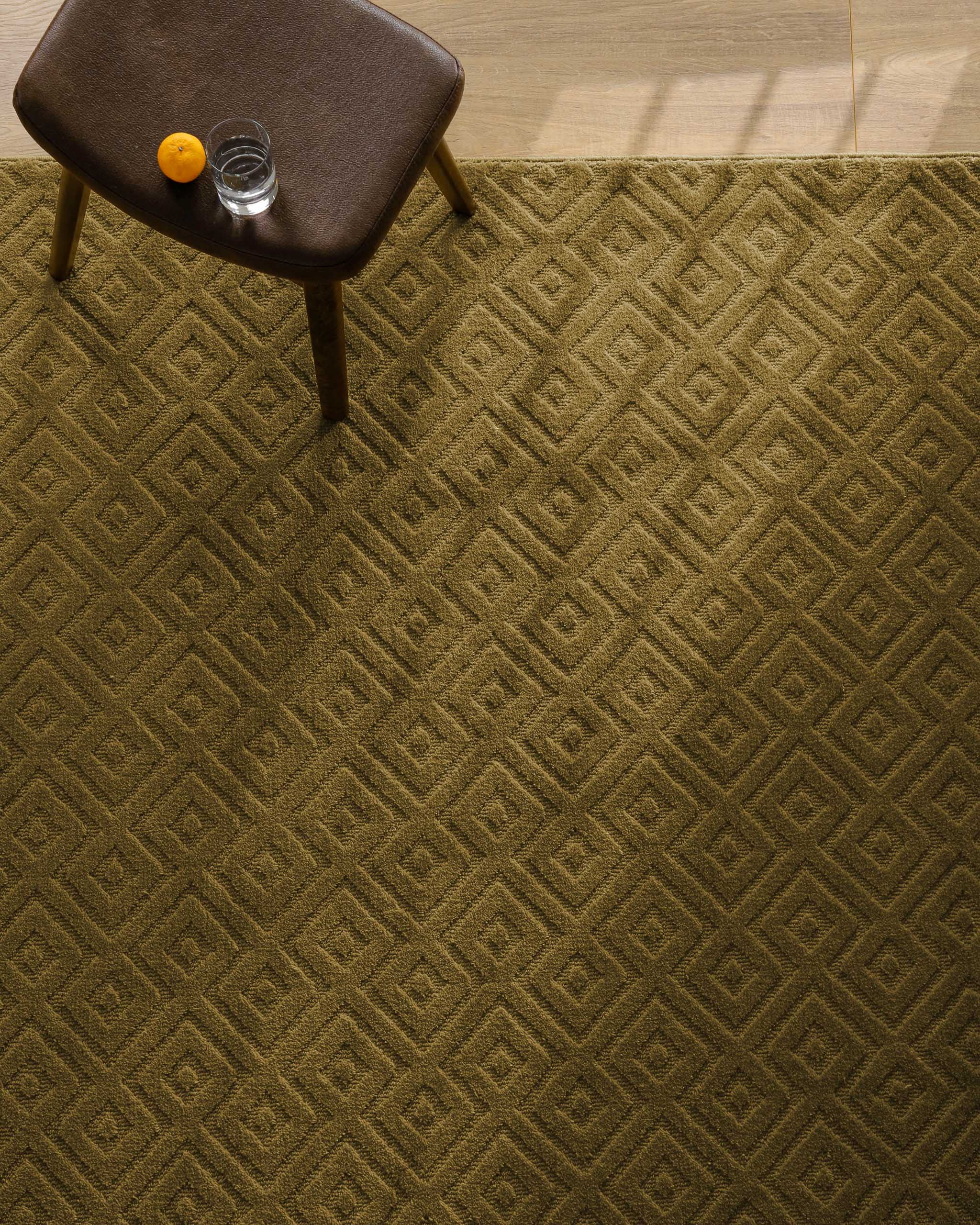 Wecon home Teppich »Castello TWO« rechteckig 7 mm Höhe Schurwolle, Kurzflor mit Hoch-Tief-Effekt, Wohnzimmer, Rautenmuster