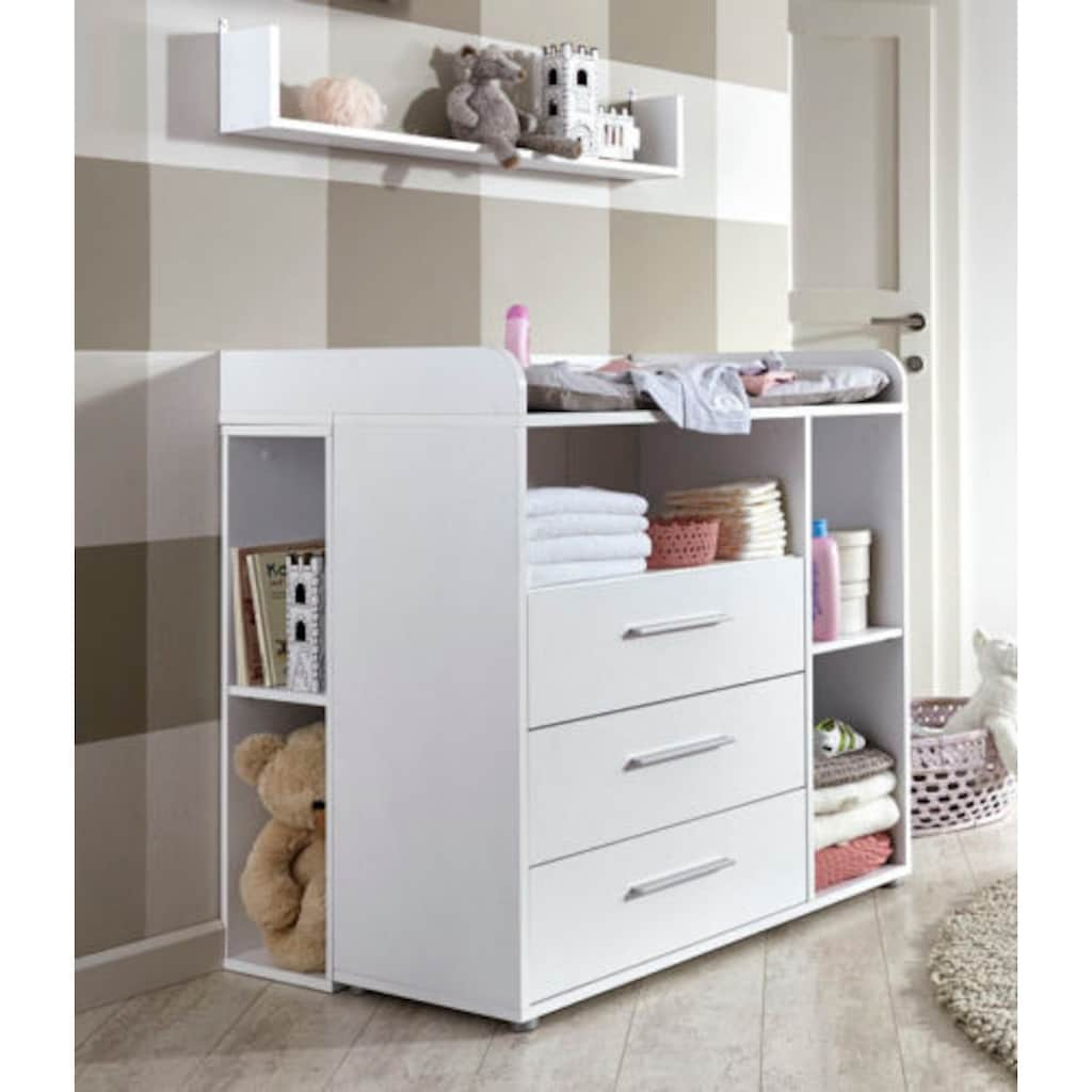 BMG Möbel Babyzimmer-Komplettset »Luis«, (Set, 6 St., Bett + Wickelkommode + 2-trg. Schrank + Unterstellregal (Set 2-tlg.), Bett + Wickelkommode + 2-trg. Schrank + Unterstellregal (Set 2-tlg.)