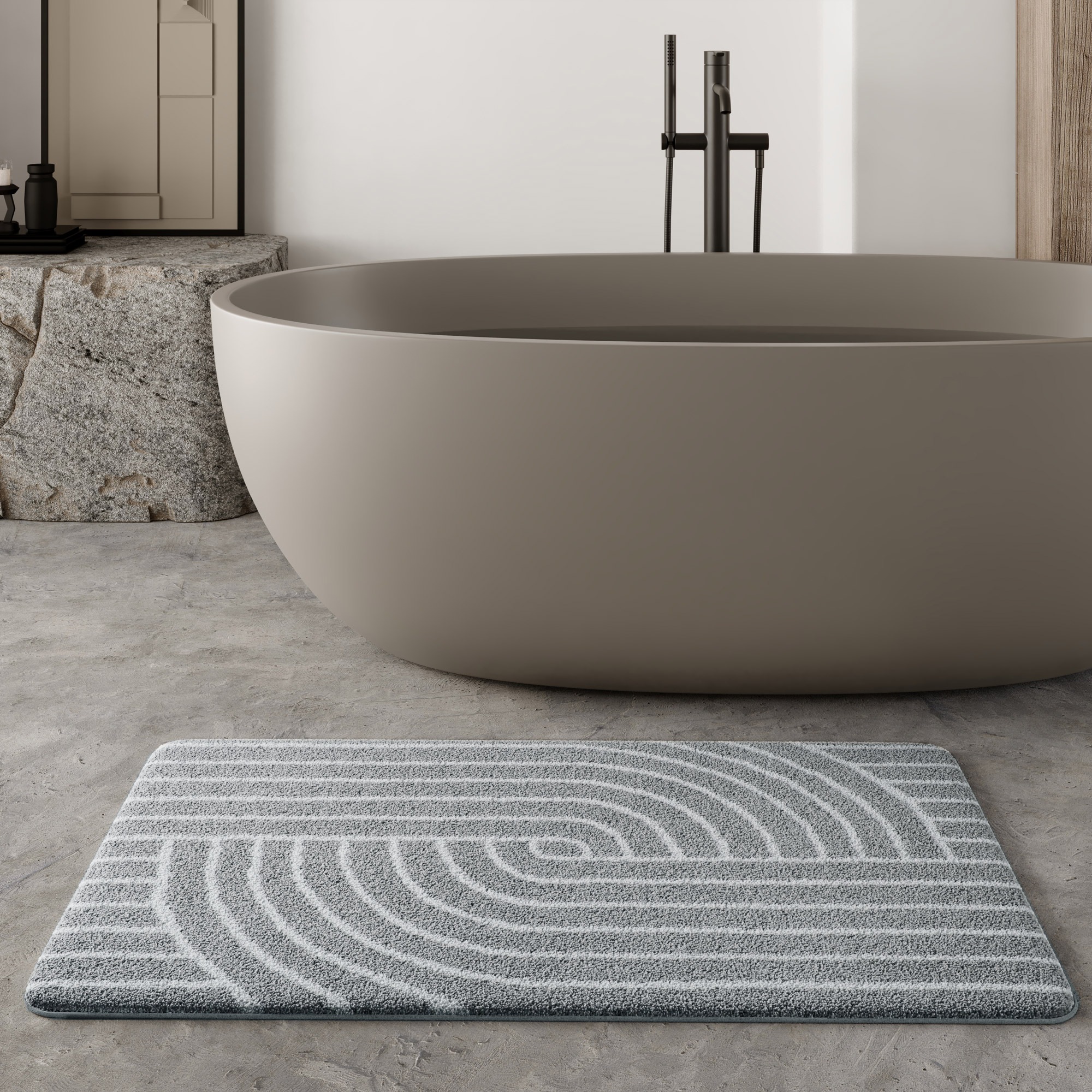 Wecon home Basics Badematte »Hilda«, waschbar, rutschfest, strapazierfähig, pflegeleicht mit Retro Muster