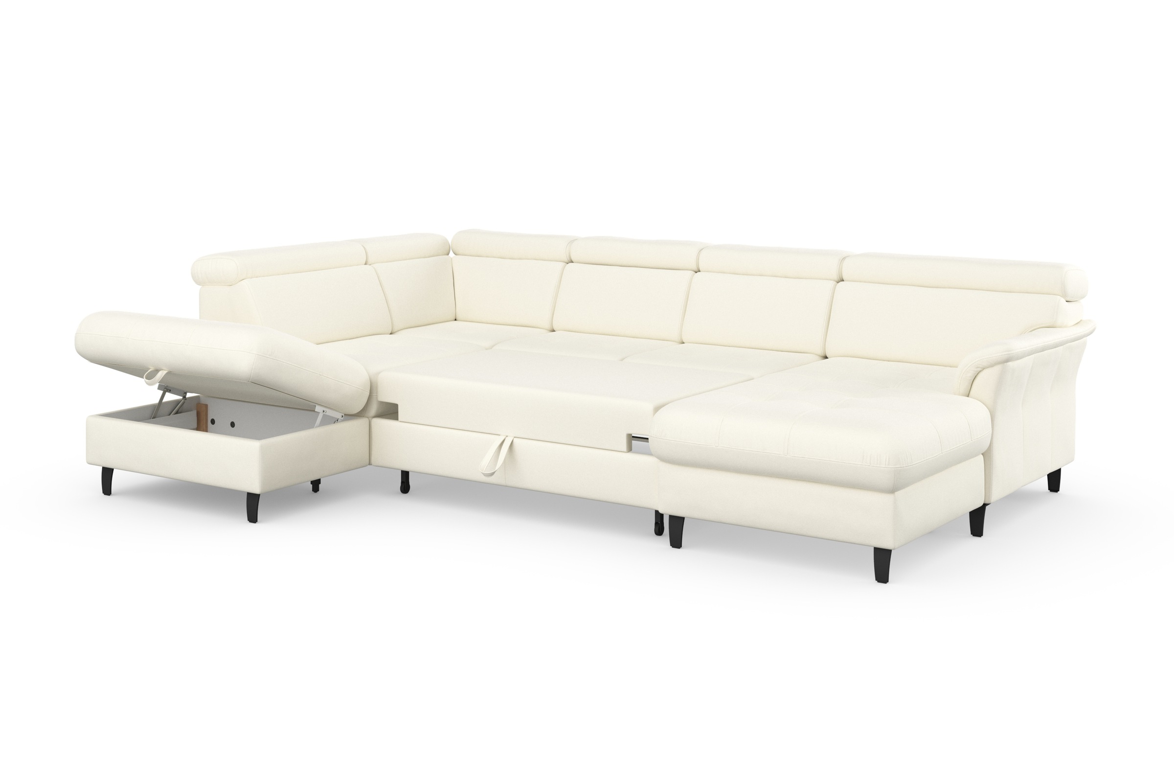 sit&more Wohnlandschaft »Marano U-Form«, inklusive Kopfteilverstellung, wahlweise mit Bettfunktion, Bettkasten