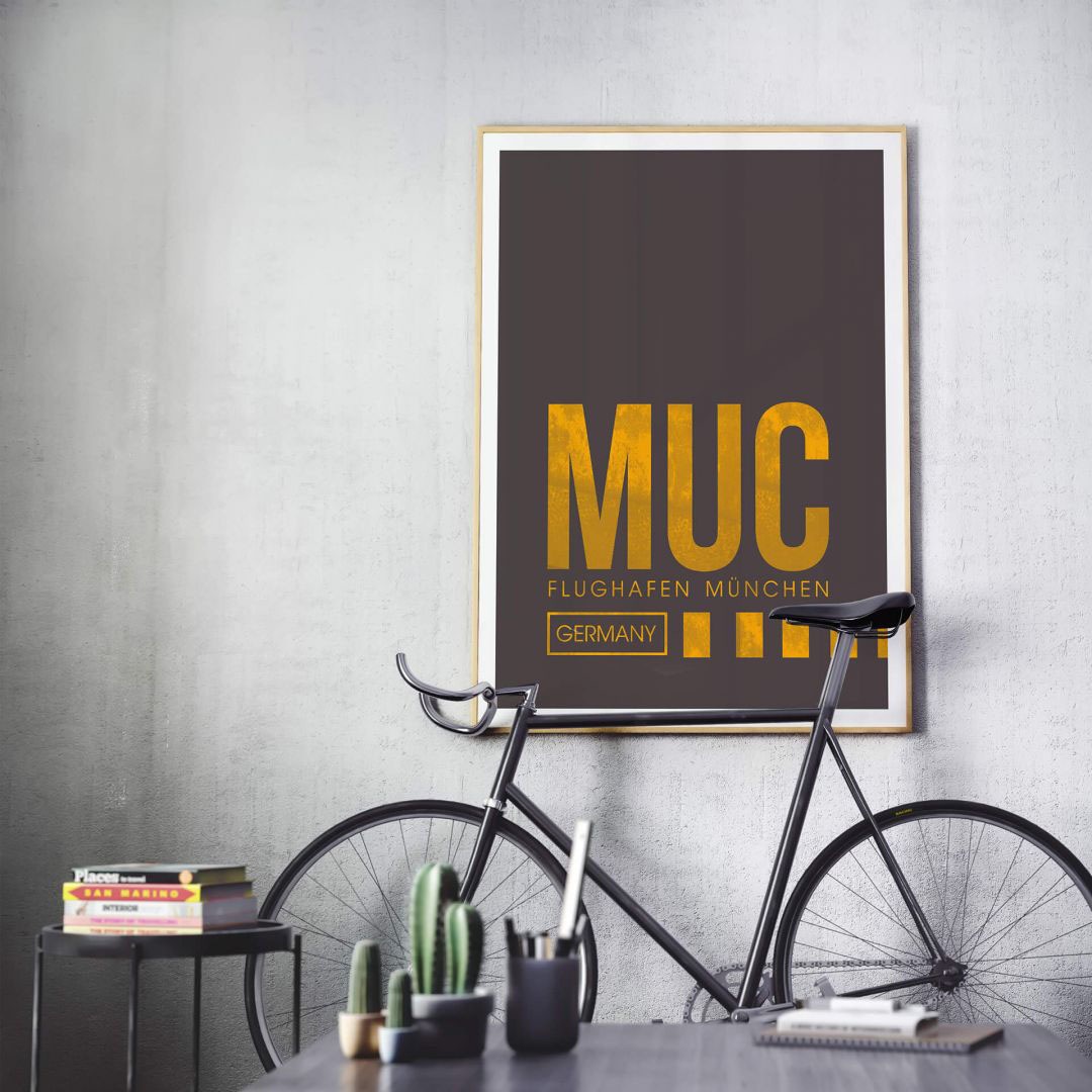 Wall-Art Poster »Wandbild MUC Flughafen München«, Flughafen, (1 St.), Poster ohne Bilderrahmen