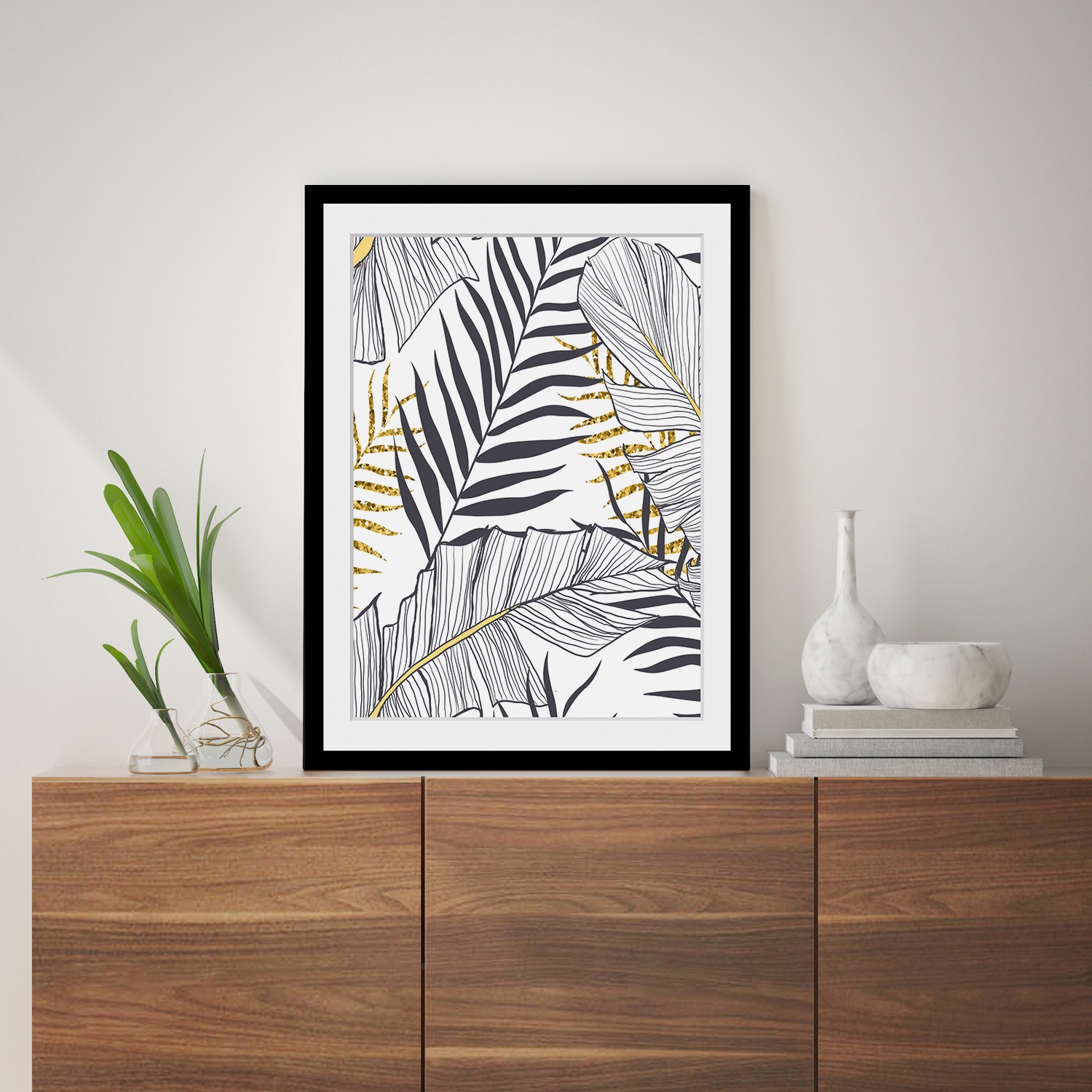 queence Bild »Aneshka«, Blätter-Kunst-Pflanzen-Modern, HD Premium Poster-Dr günstig online kaufen
