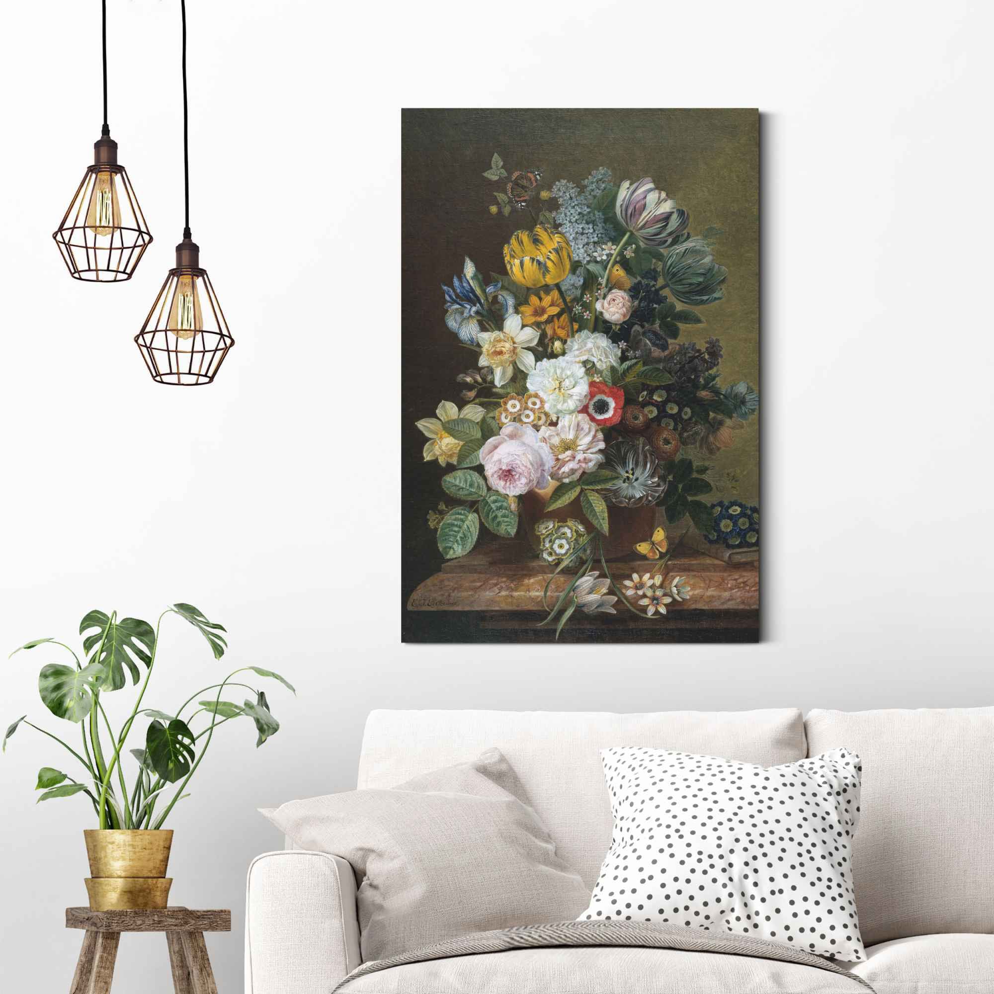 Reinders! Wandbild »Wandbild Stillleben mit Blumen Alte Meister - Blumen -  Schmetterling«, Stillleben, (1 St.) auf Raten bestellen