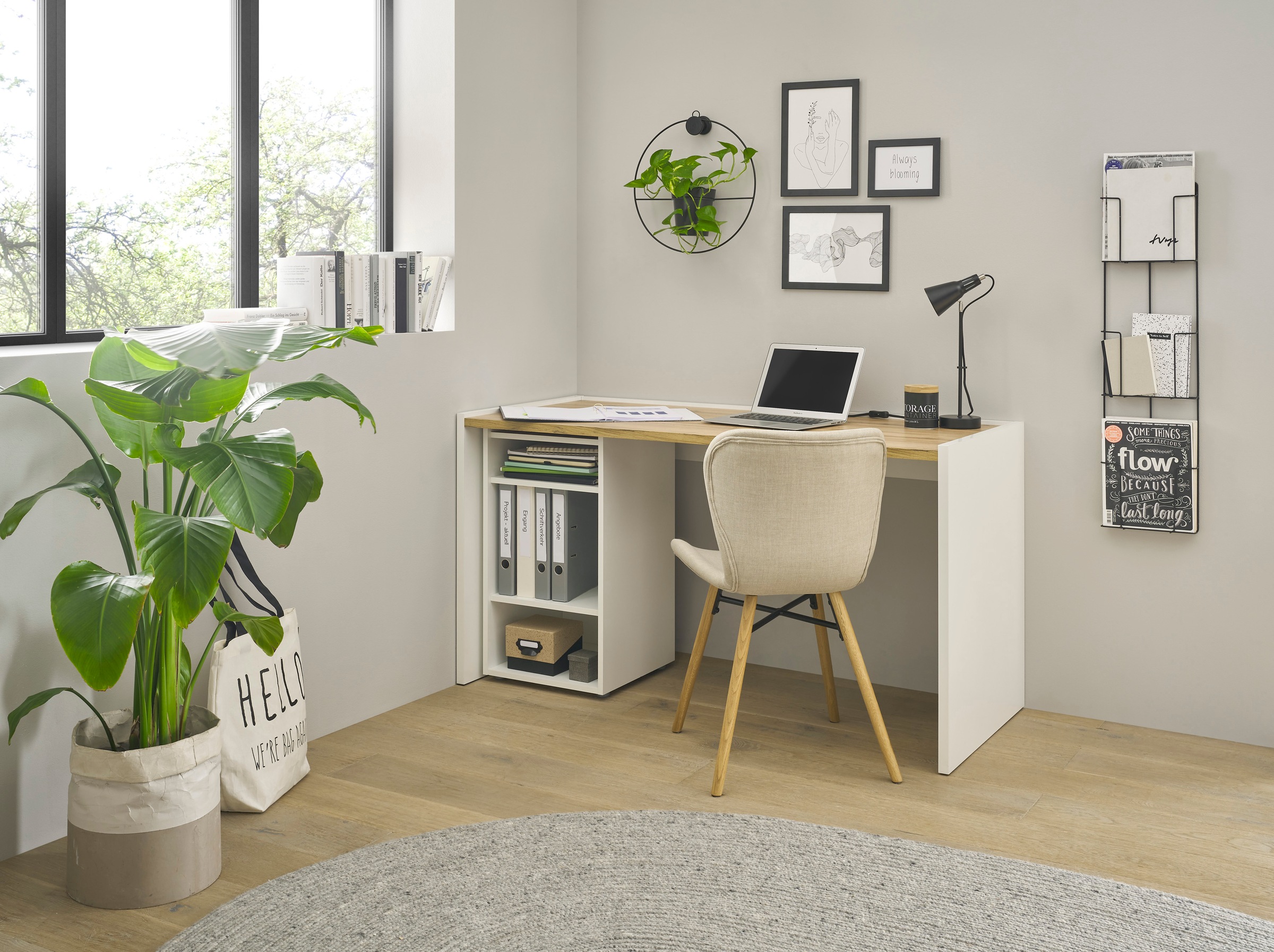 Büromöbel-Set HOME AFFAIRE "CiTY/GiRON", weiß, B:143cm H:77cm T:63cm, Arbeitsmöbel-Sets, Büromöbel-Set