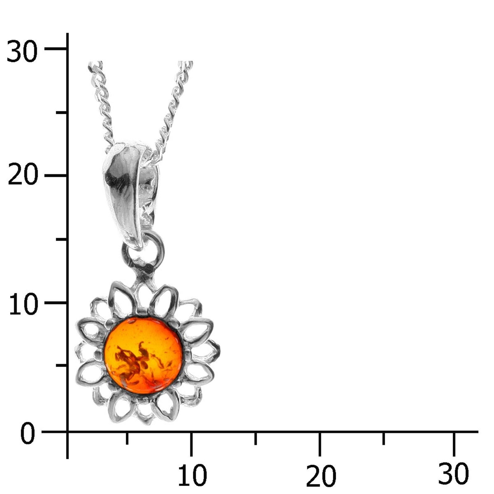 OSTSEE-SCHMUCK Kette mit Anhänger »Ostsee-Schmuck Kette mit Anhänger Blüte 12 mm«, (2 tlg.)