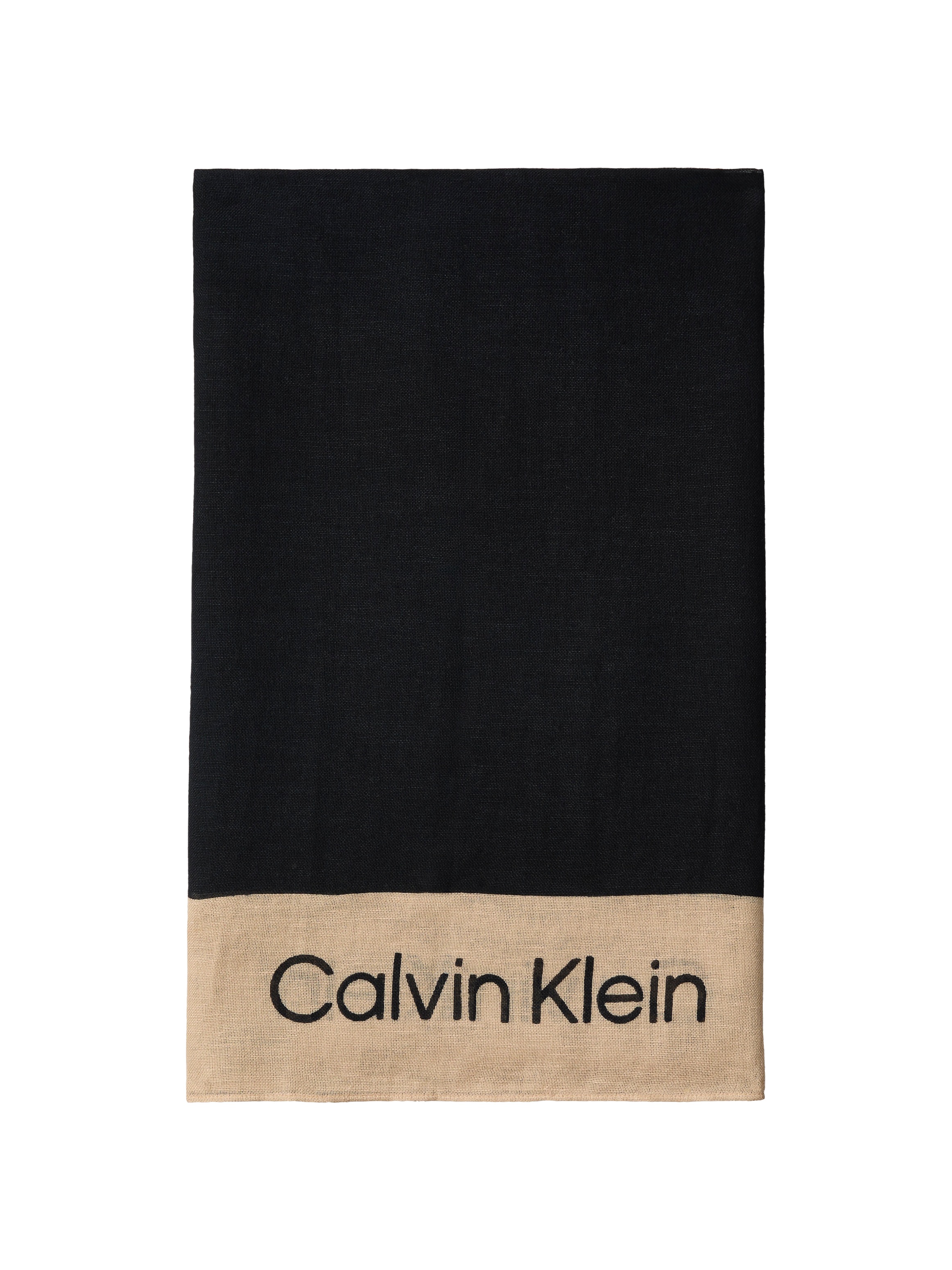 Calvin Klein Modetuch »LINEN BLEND EMBLEM PAREO SCARF« Mit Farbkontrasten