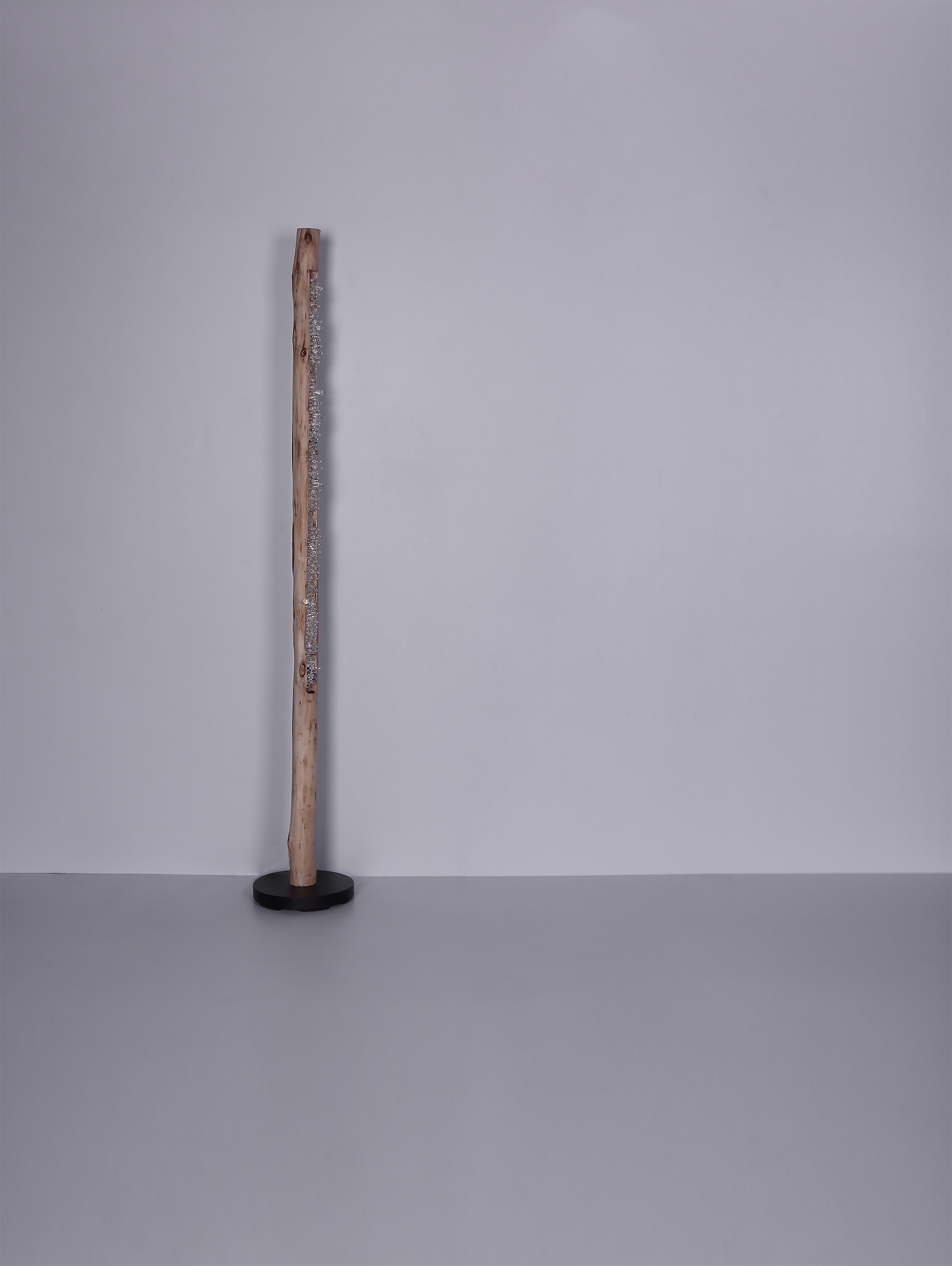 GLOBO LIGHTING Stehlampe »FELICITAS« LED-Modul 1 Stk. Warmweiß Stehleuchte Schwarz/Holz, Acryl kristall, dimmbar, LED 20W