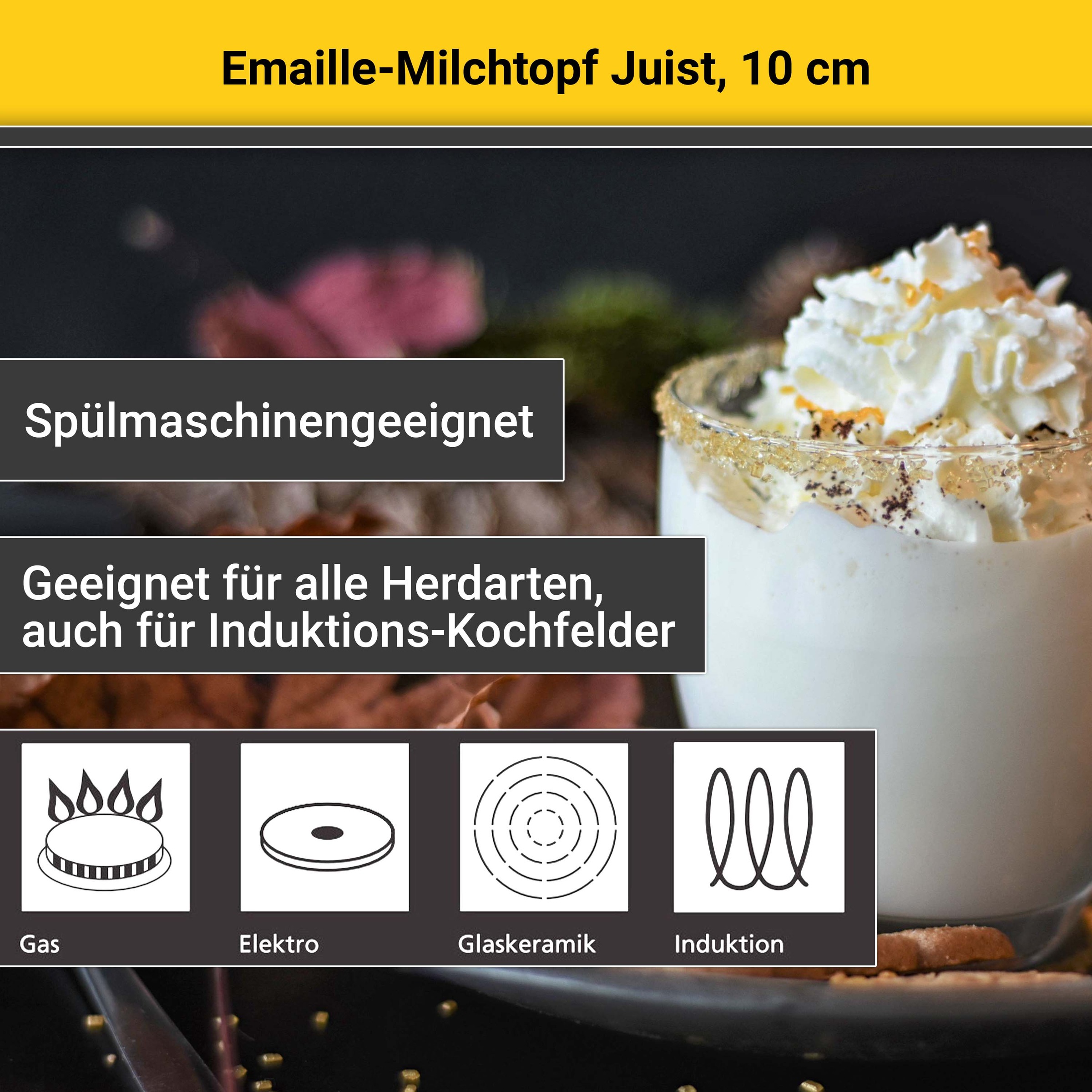 Krüger Milchtopf »Juist«, Emaille, (1 tlg.), Induktion