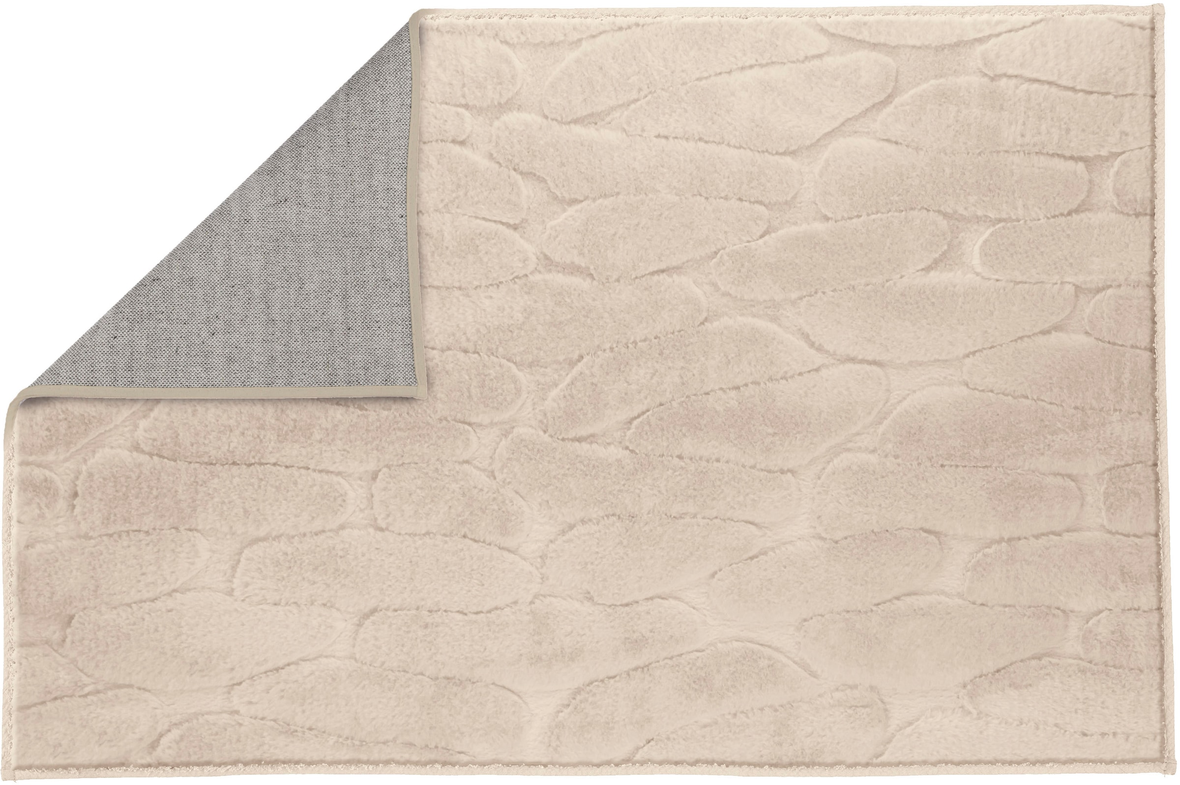 Kleine Wolke Badematte »»Tondo«« Höhe 5 mm rutschhemmend beschichtet fußbodenheizungsgeeignet Badteppich, Uni Farben, moderens Design, Hoch-Tief Effekt